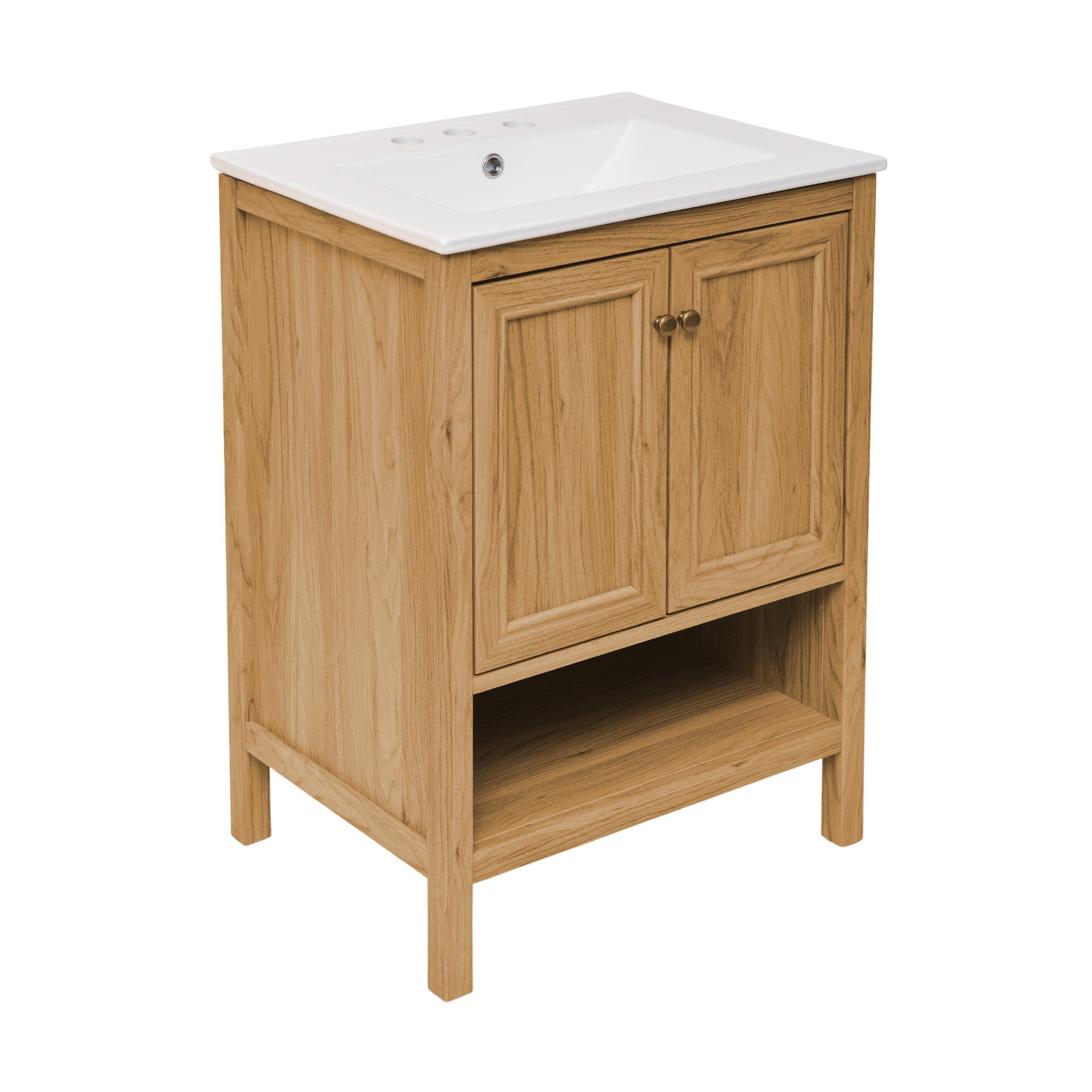Golden Oak / White / 3-Hole