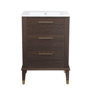 Brown Oak / White / 1-Hole