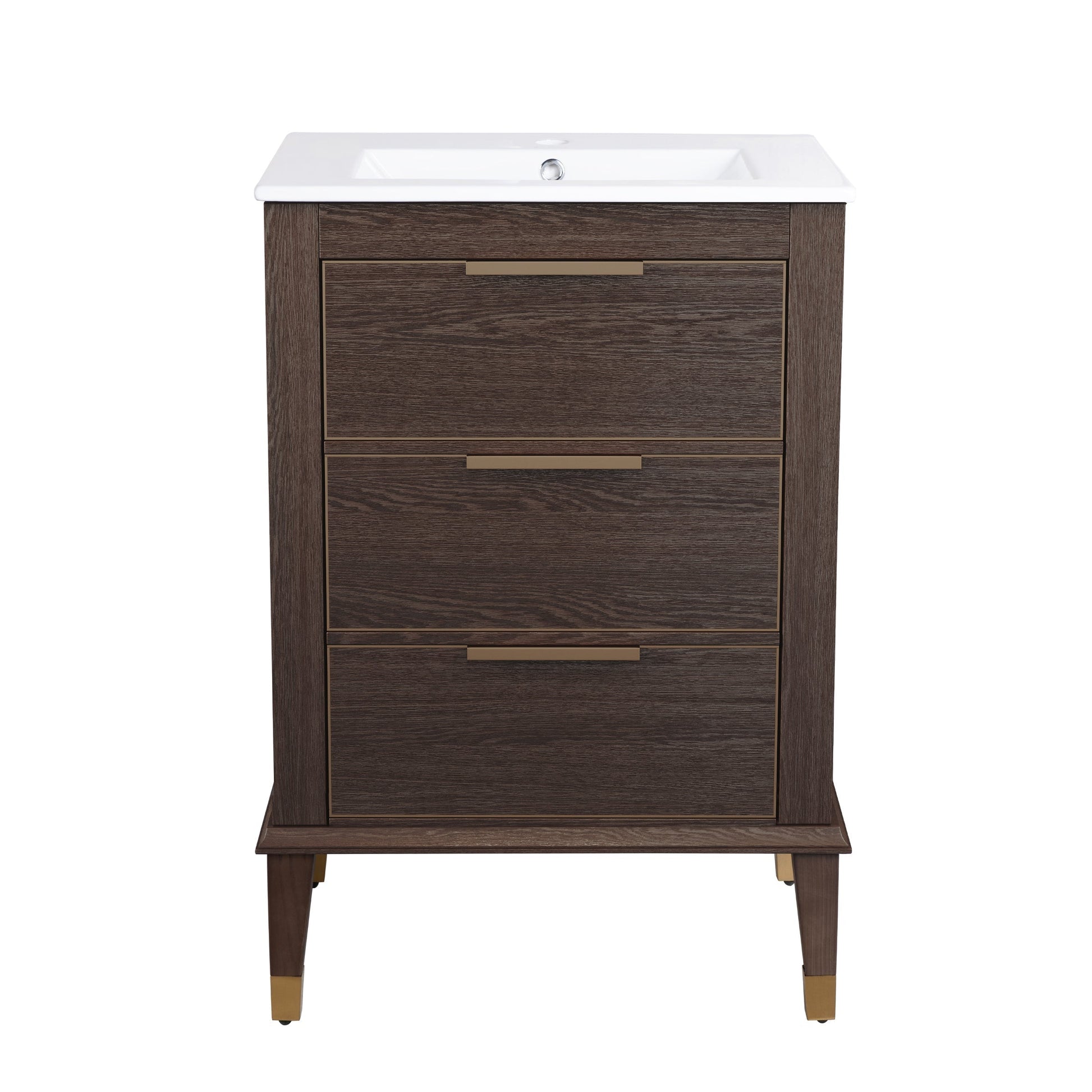 Brown Oak / White / 1-Hole