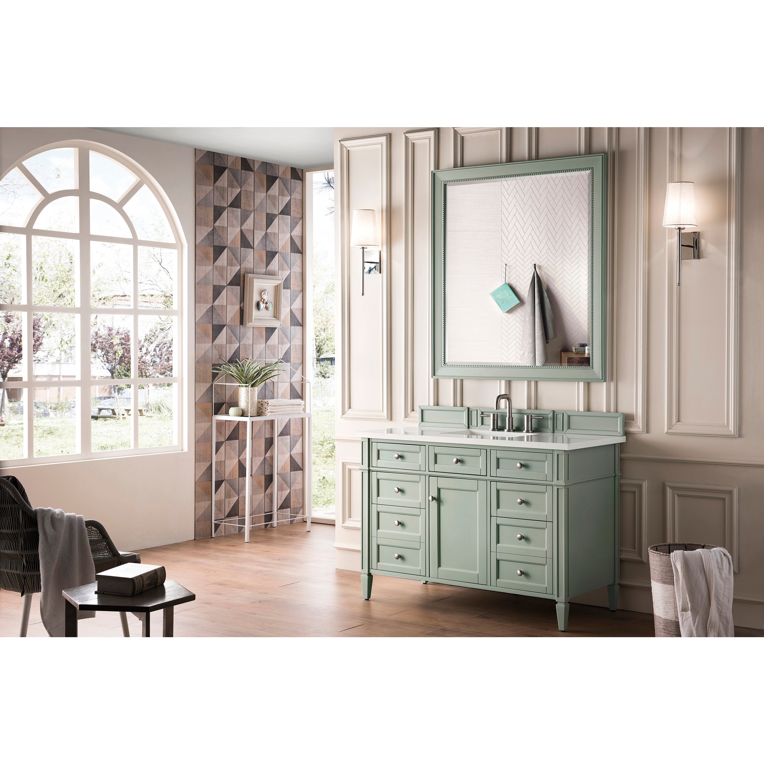 Sage Green / White Zeus - 3 Faucet Holes