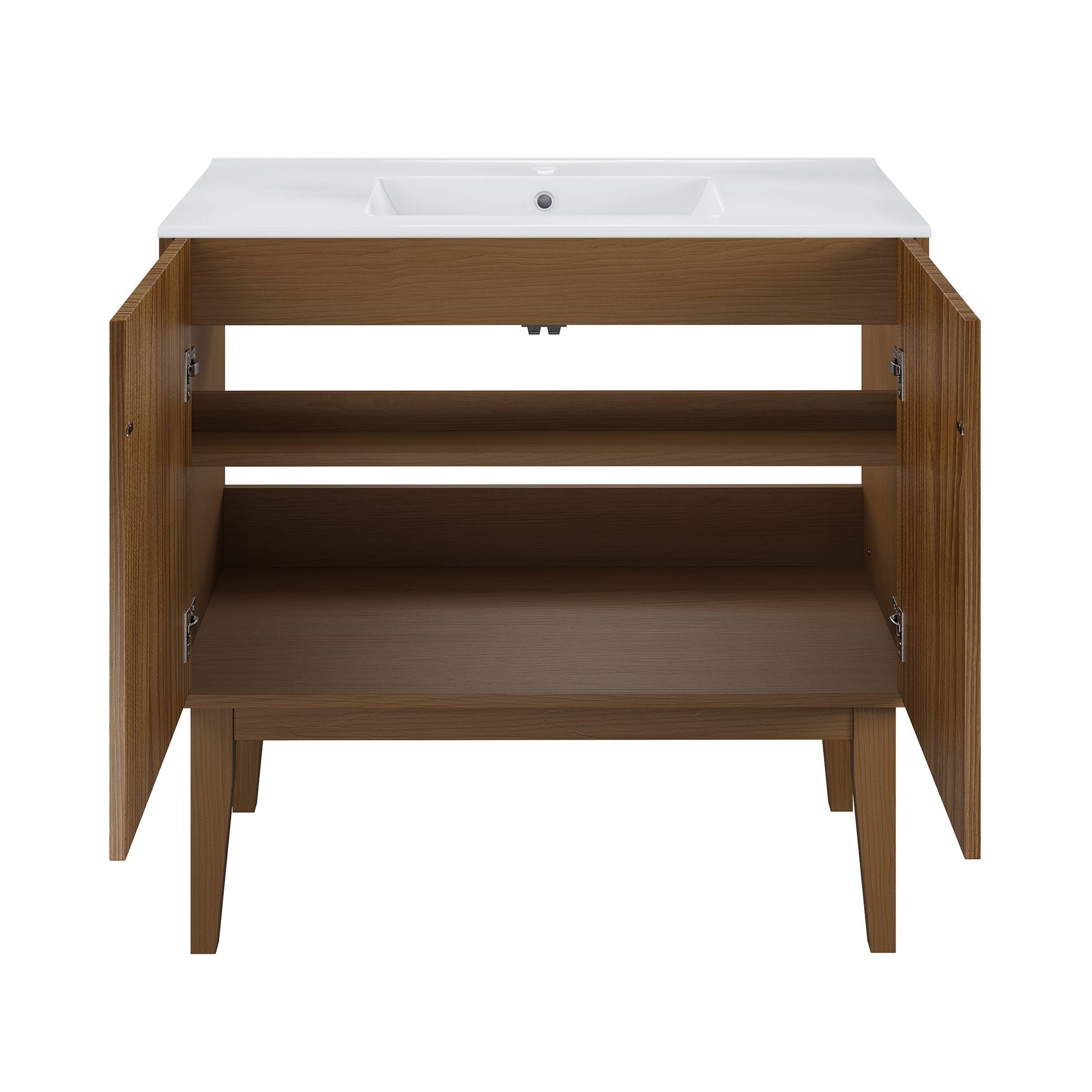 Brown Oak / White / 1-Hole
