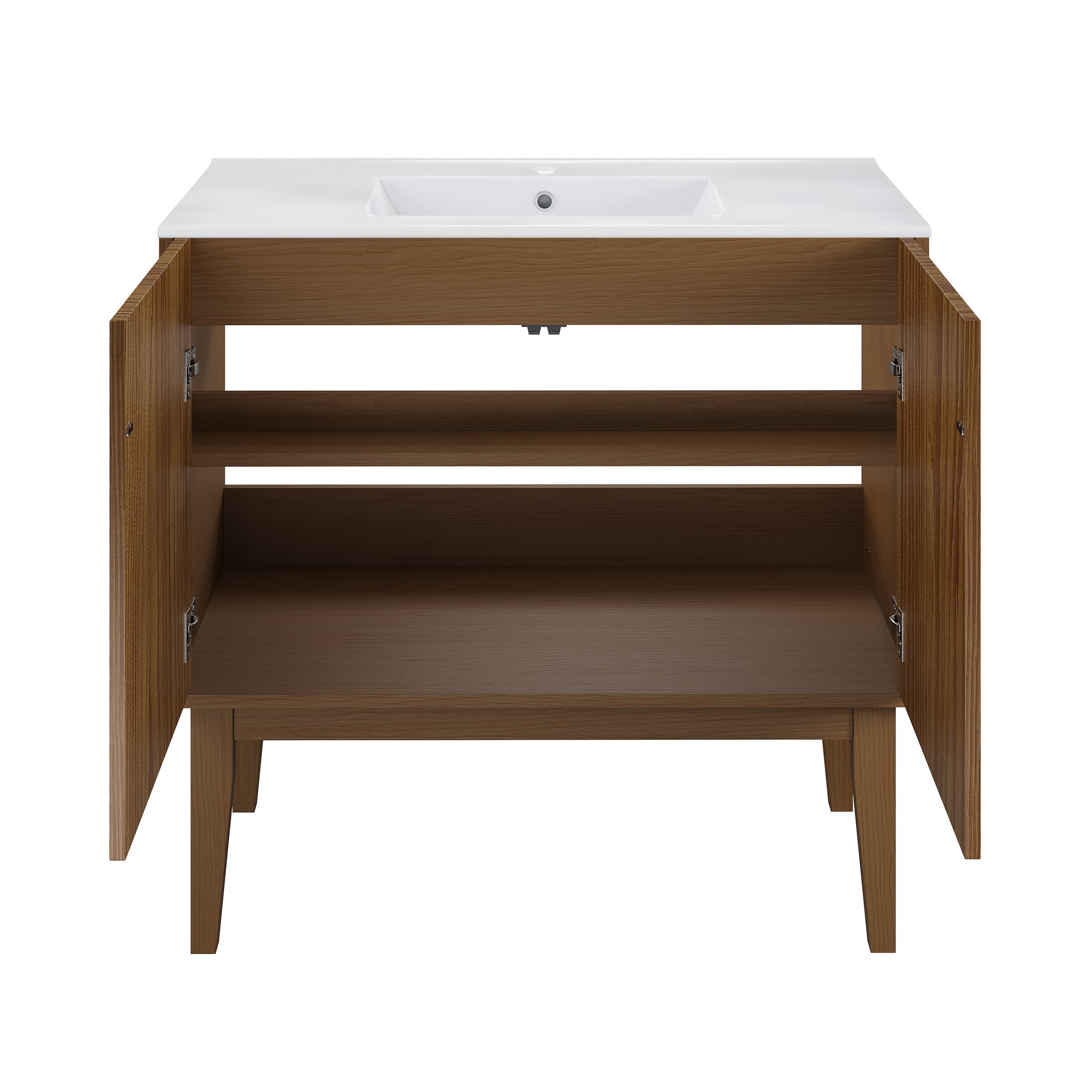 Brown Oak / White / 1-Hole