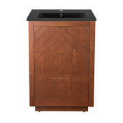 Brown Oak / Black / 1-Hole