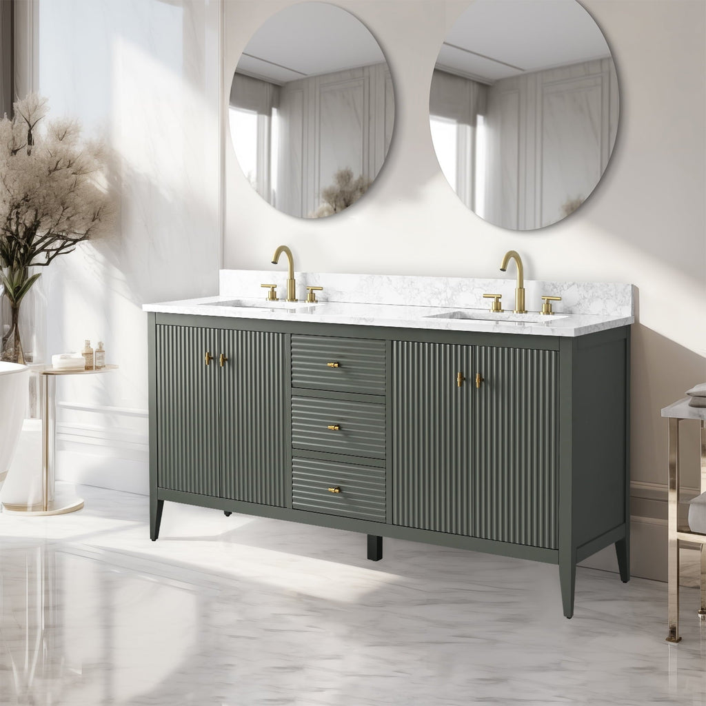 Linear Vintage Green / Golden Brushed