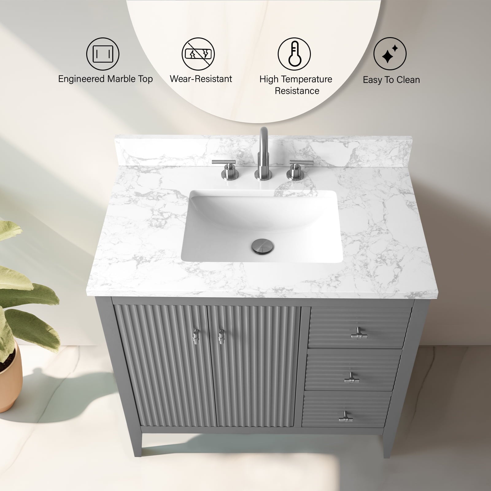 Linear Cashmere Gray / Brushed Nickel