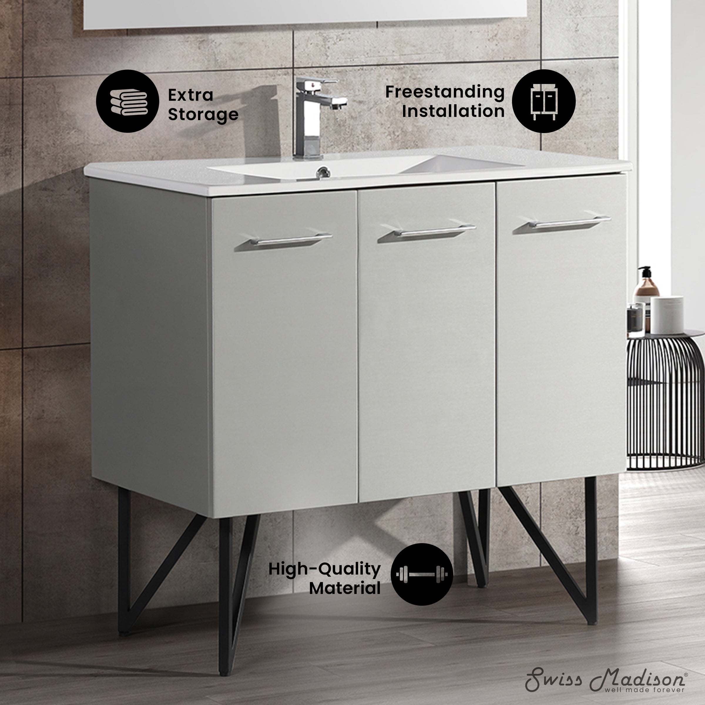 Gray / White / 1-Hole