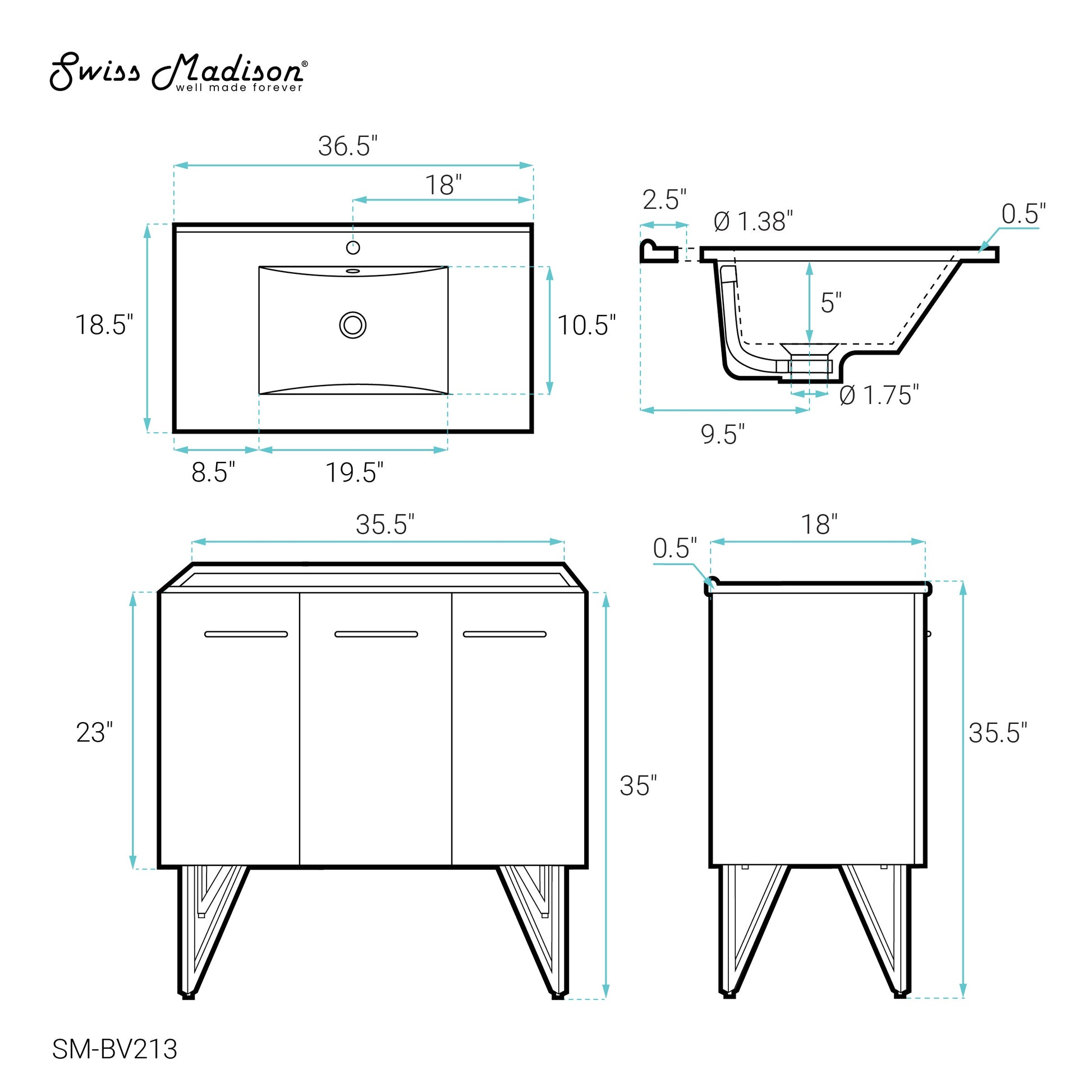 White / White / 1-Hole