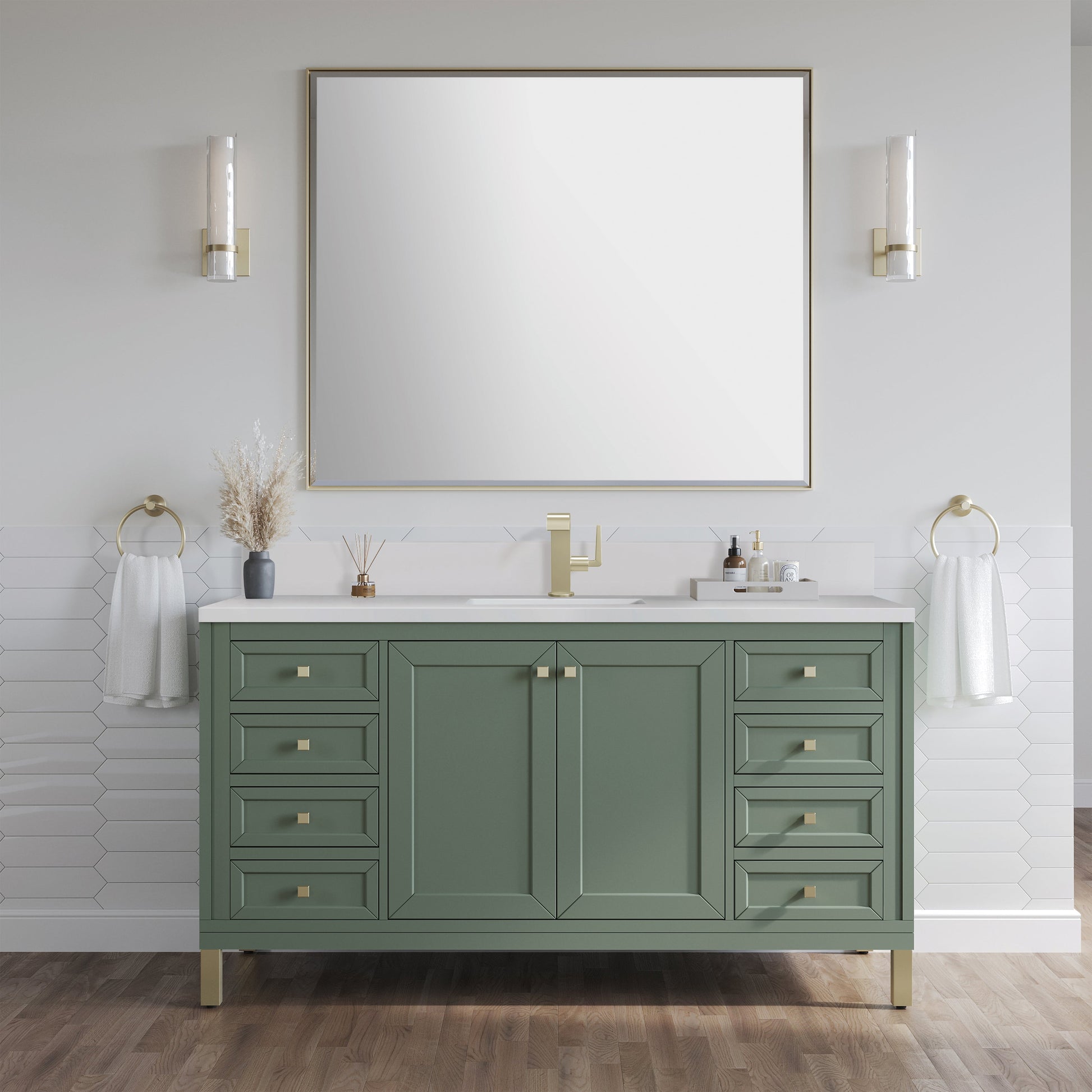 Smokey Celadon / White Zeus - 1 Faucet Hole