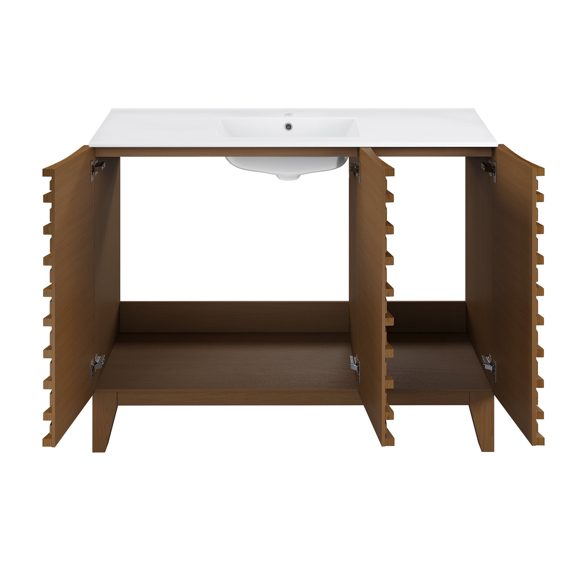 Brown Oak / Glossy White / 1-Hole