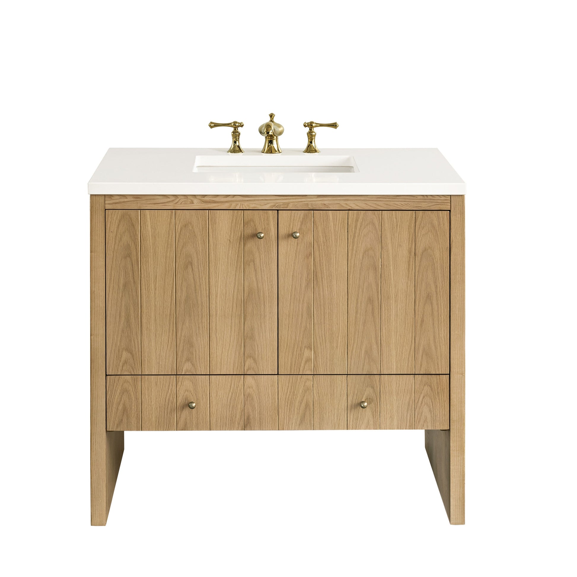 Light Natural Oak / White Zeus - 3 Faucet Holes