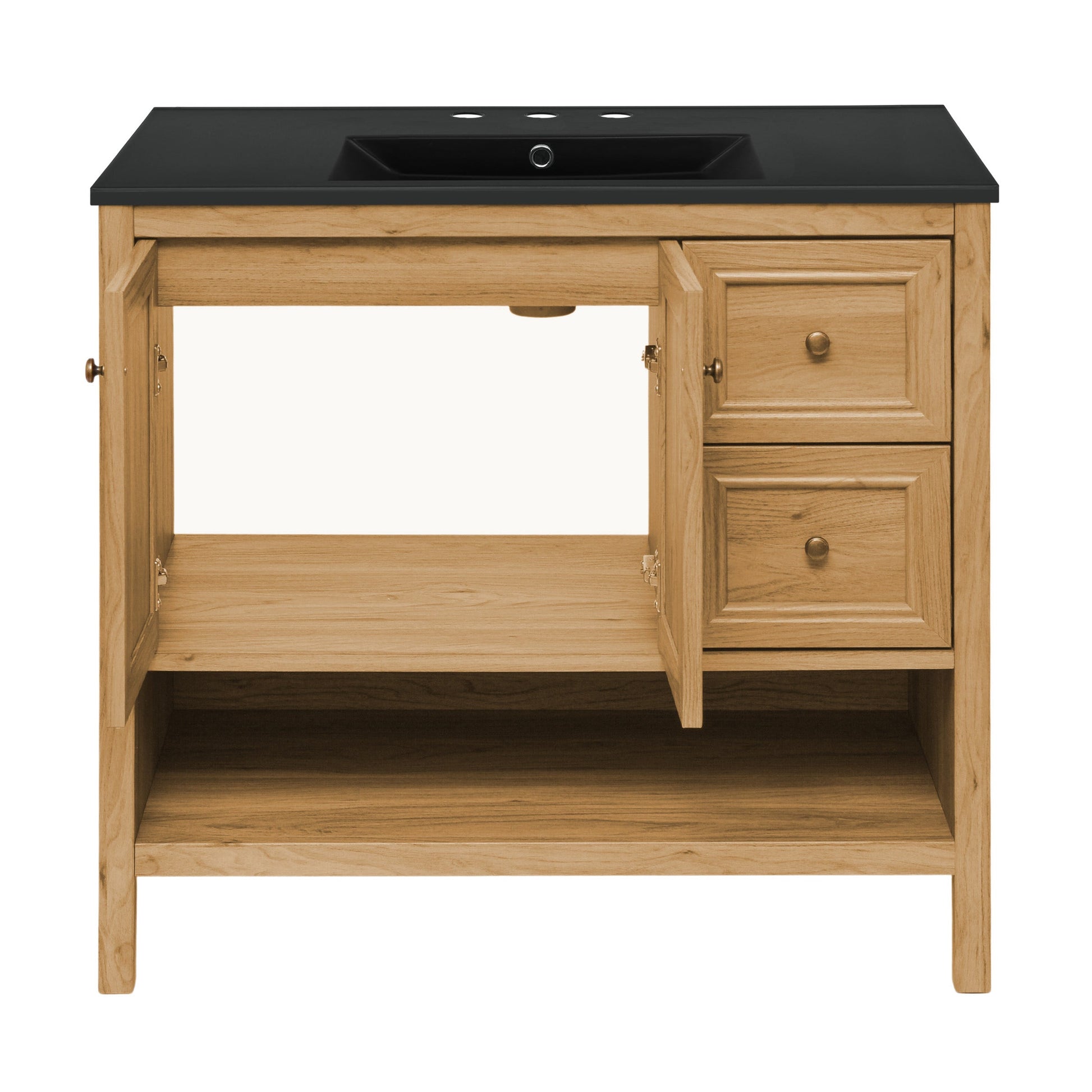 Golden Oak / Black / 3-Hole