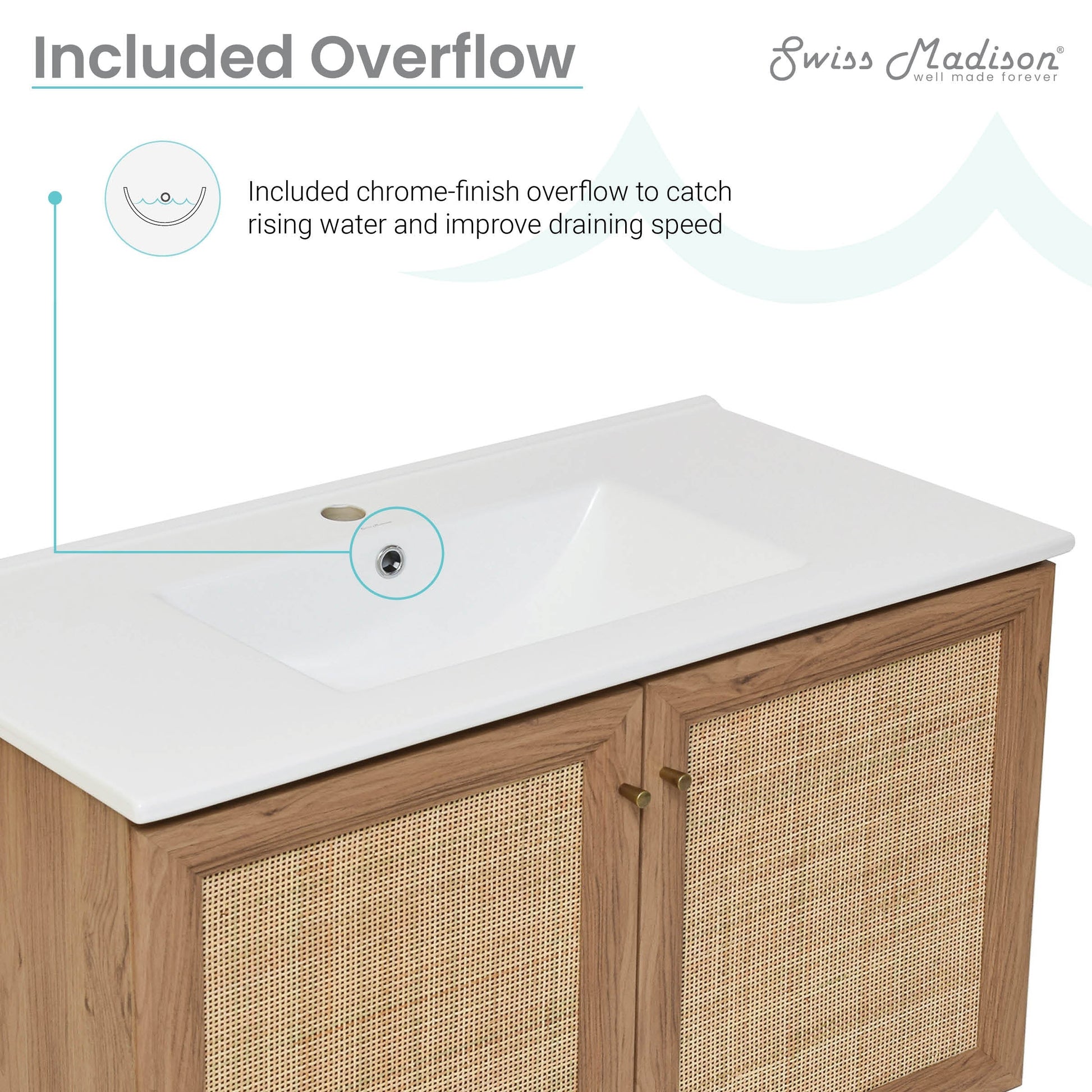 Golden Oak / White / 1-Hole