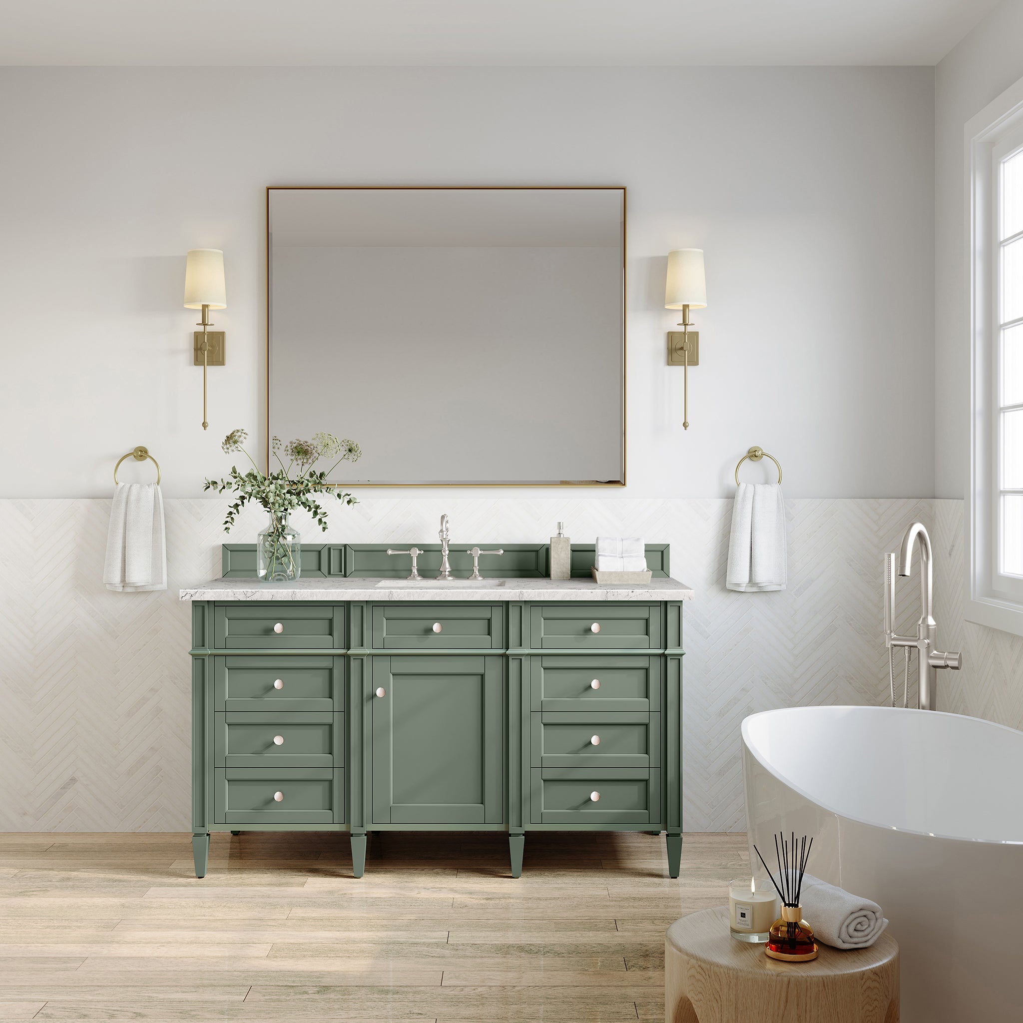Smokey Celadon / Eternal Jasmine Pearl - 3 Faucet Holes