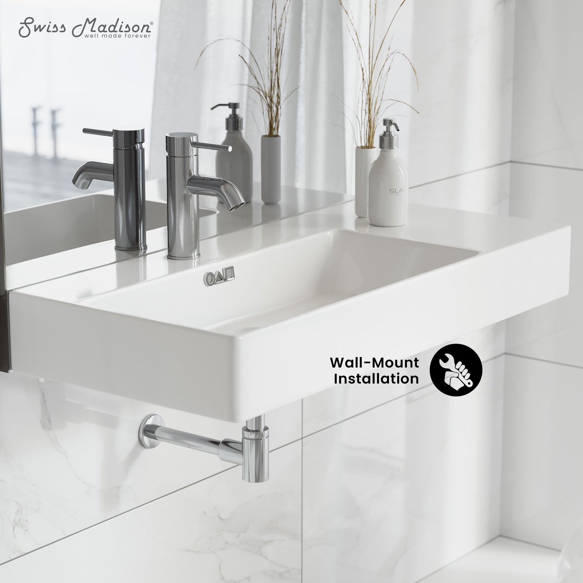 Glossy White / 1 Faucet Hole - Left
