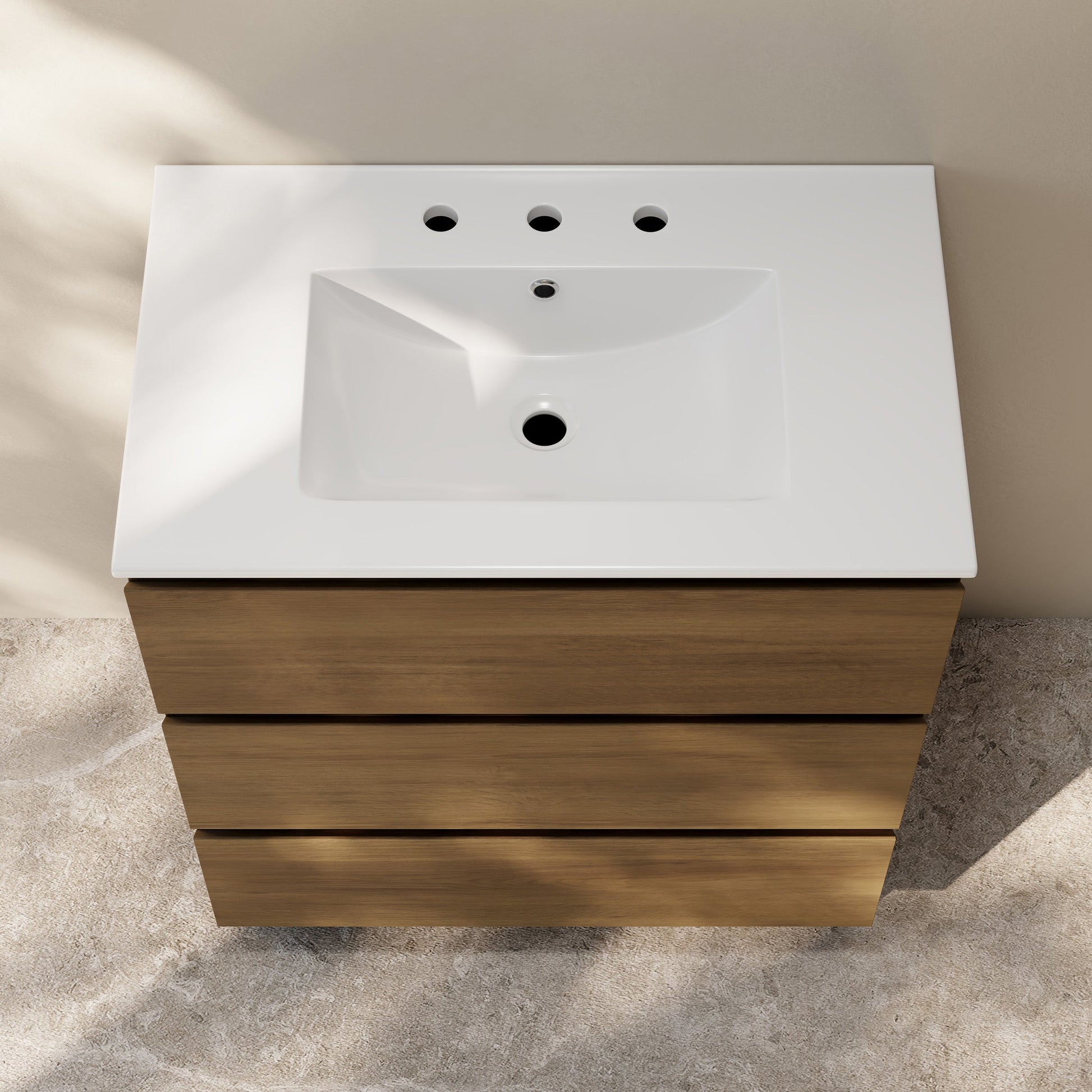 Brown Oak / Glossy White / 3-Hole