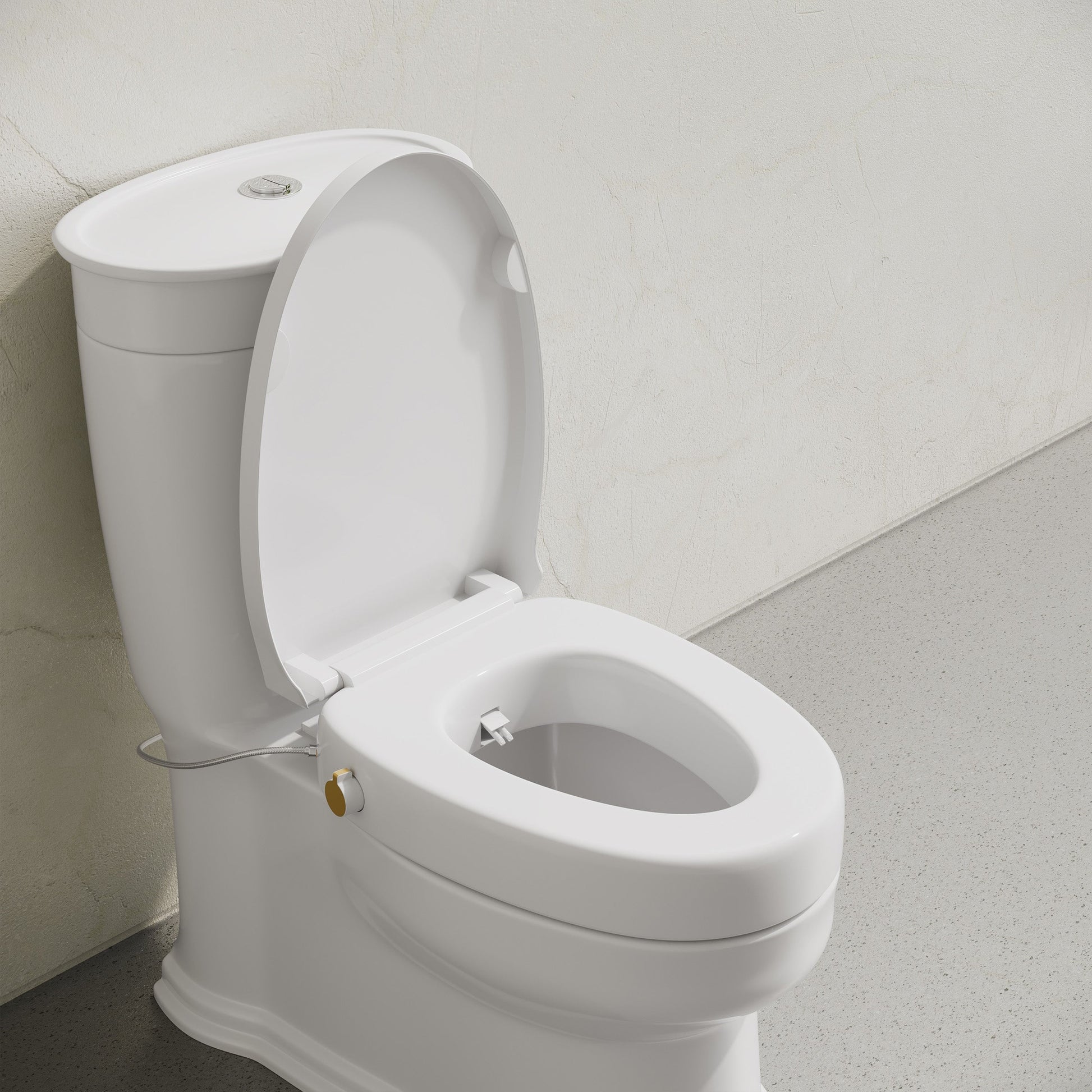 Glossy White / Elongated with Manual Bidet