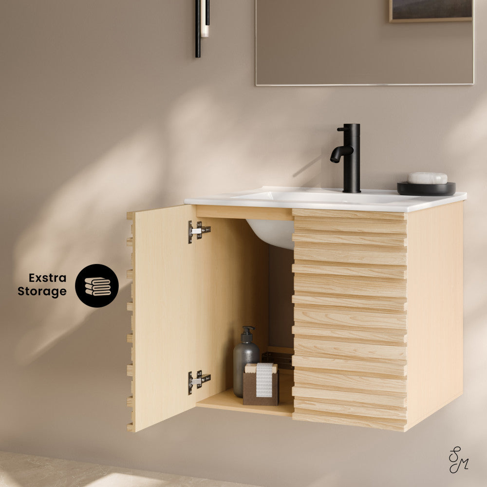 Natural Oak / White / 1-Hole