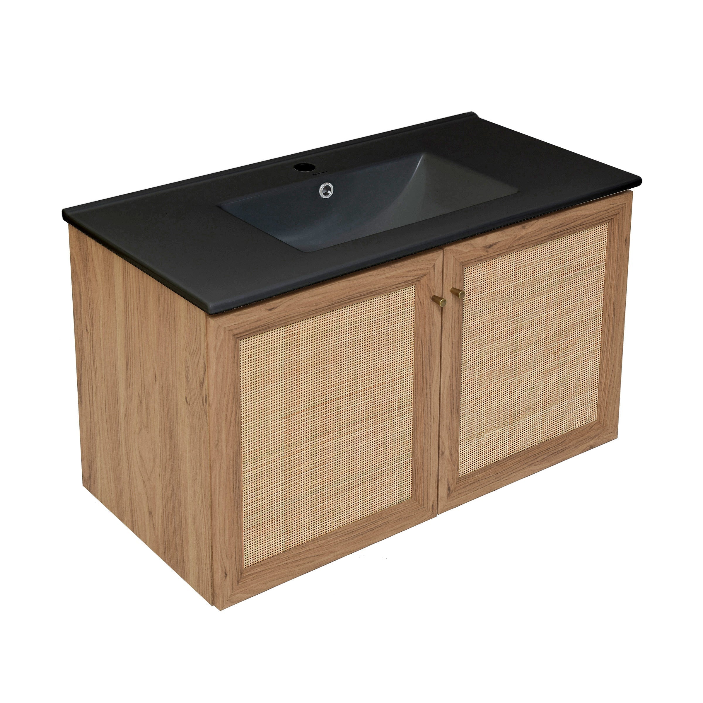Golden Oak / Matte Black / 1-Hole
