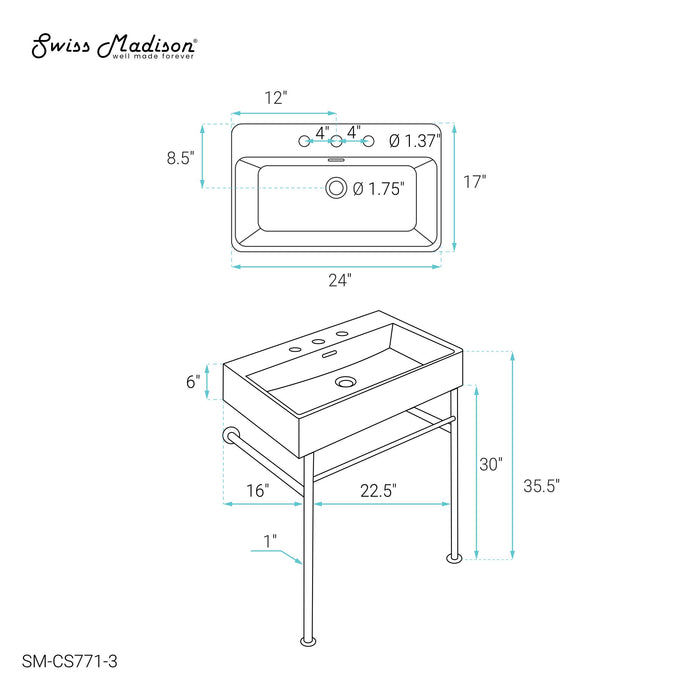 Black / White / 3-Hole