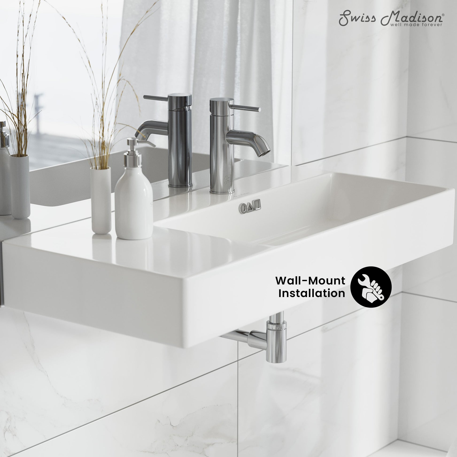 Glossy White / 1 Faucet Hole - Right
