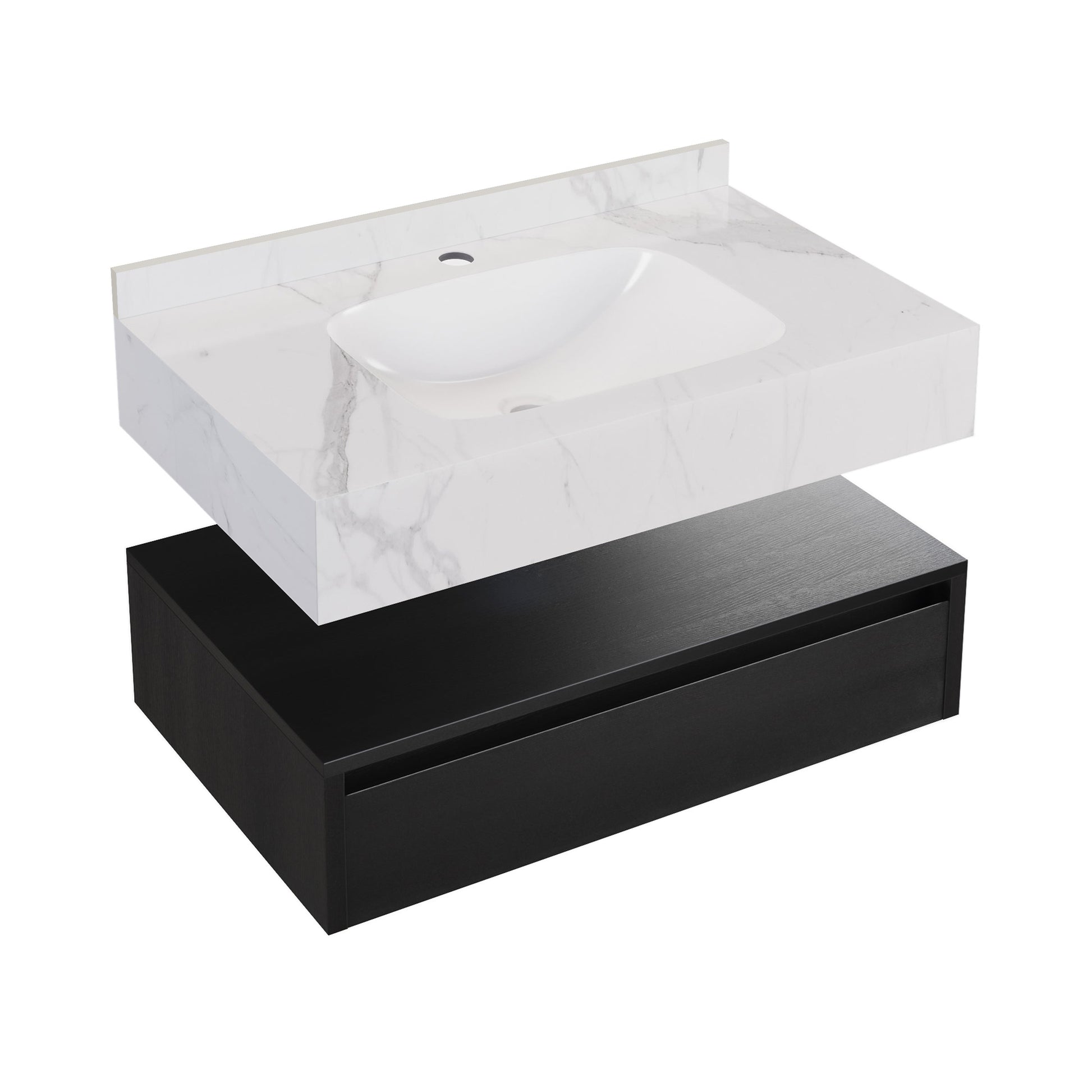 Black Oak / White Marble