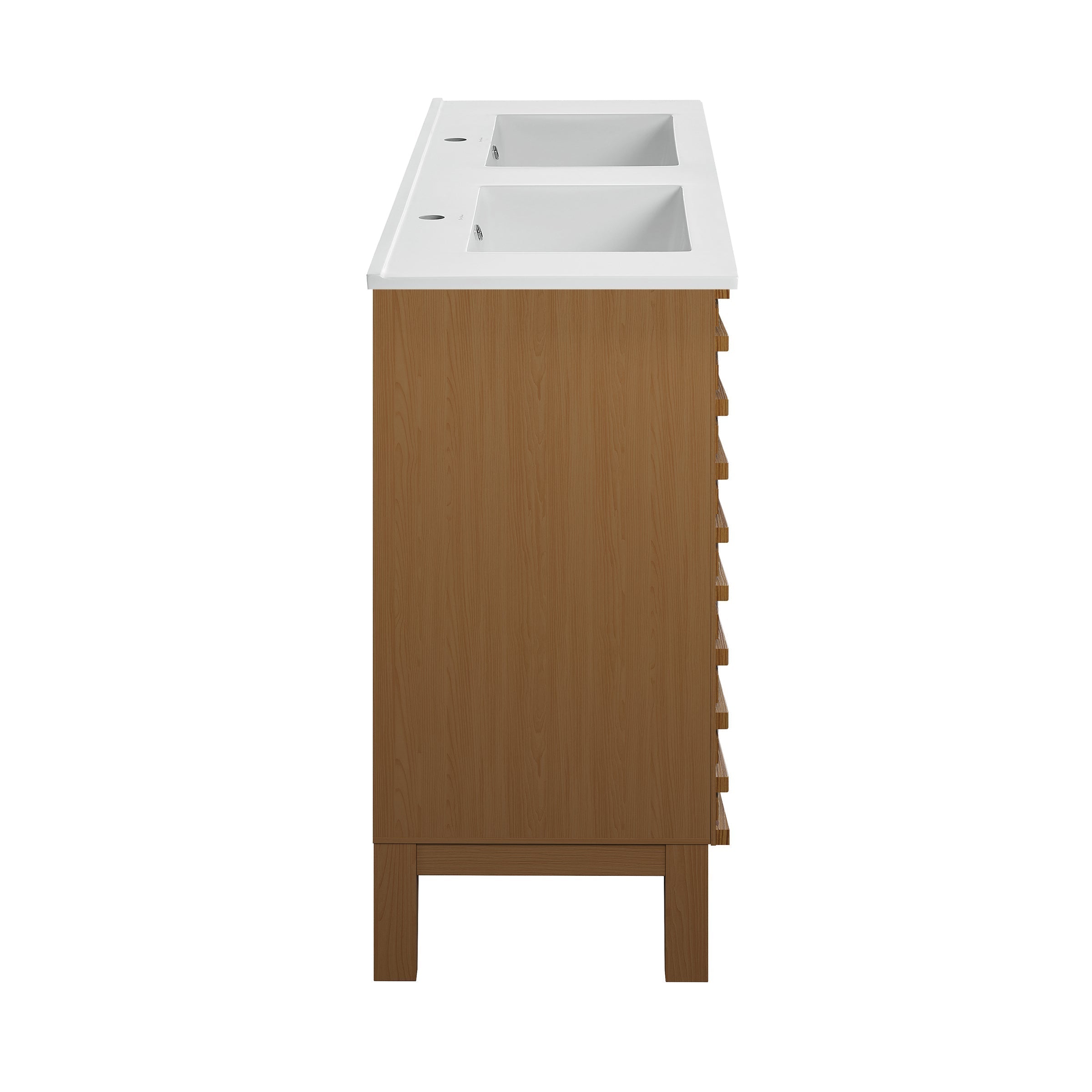 Brown Oak / Glossy White / 1-Hole