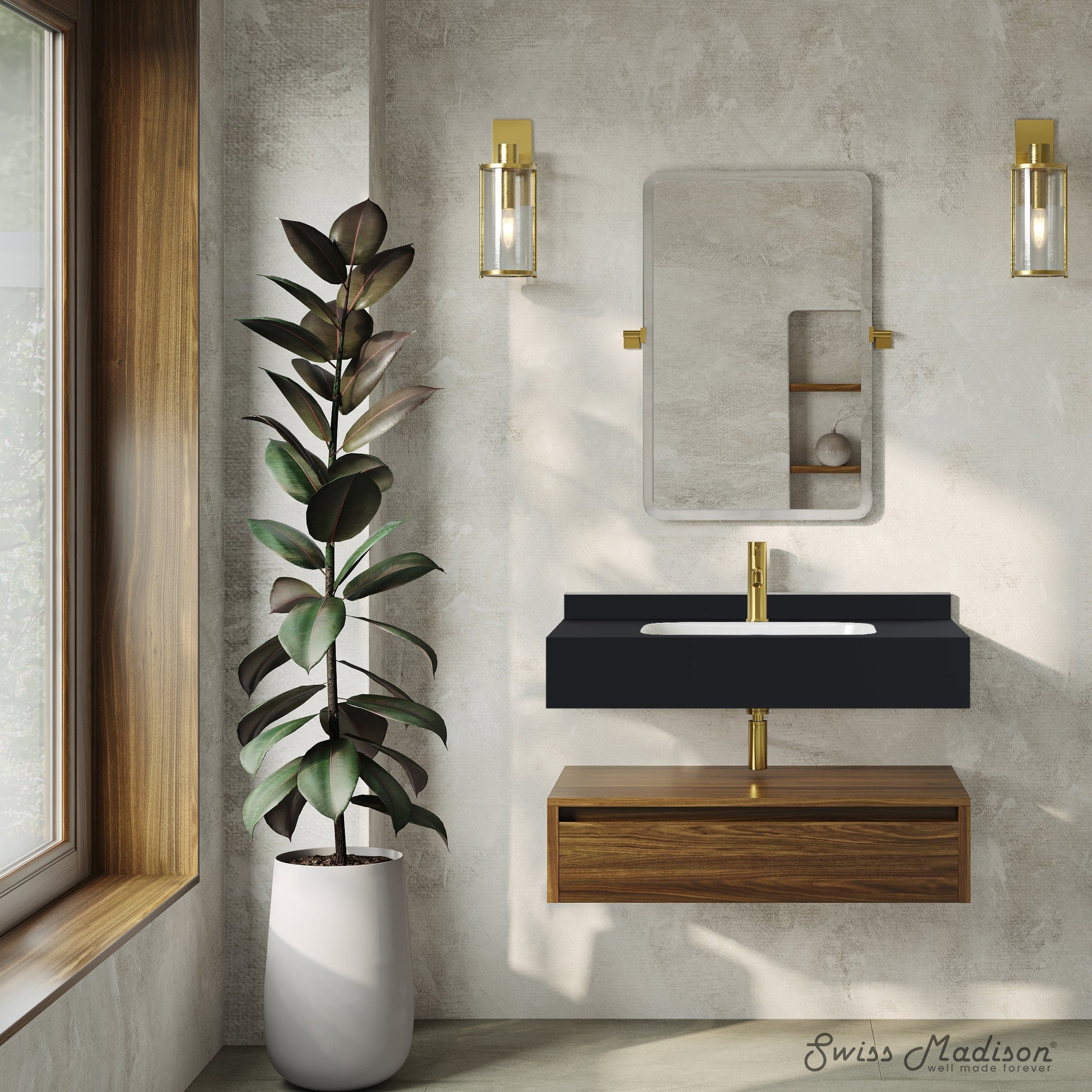 Brown Oak / Black Marquina