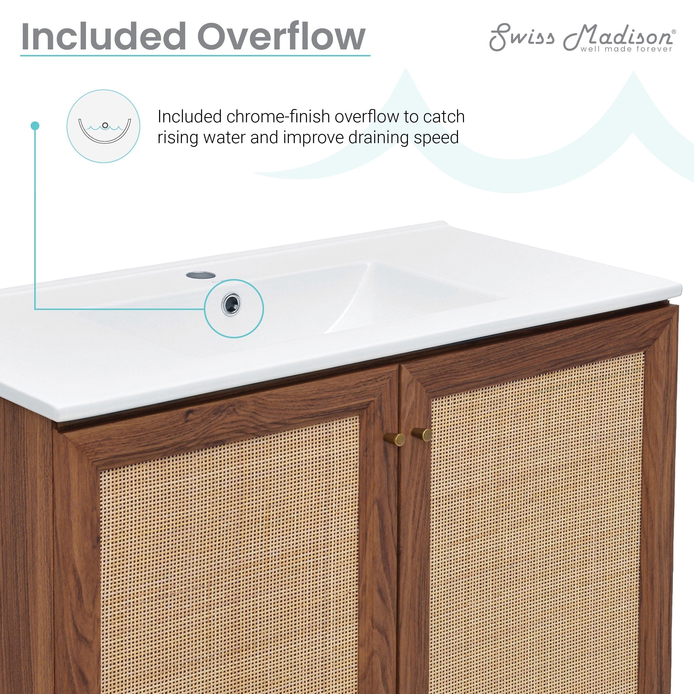 Brown Oak / White / 1-Hole