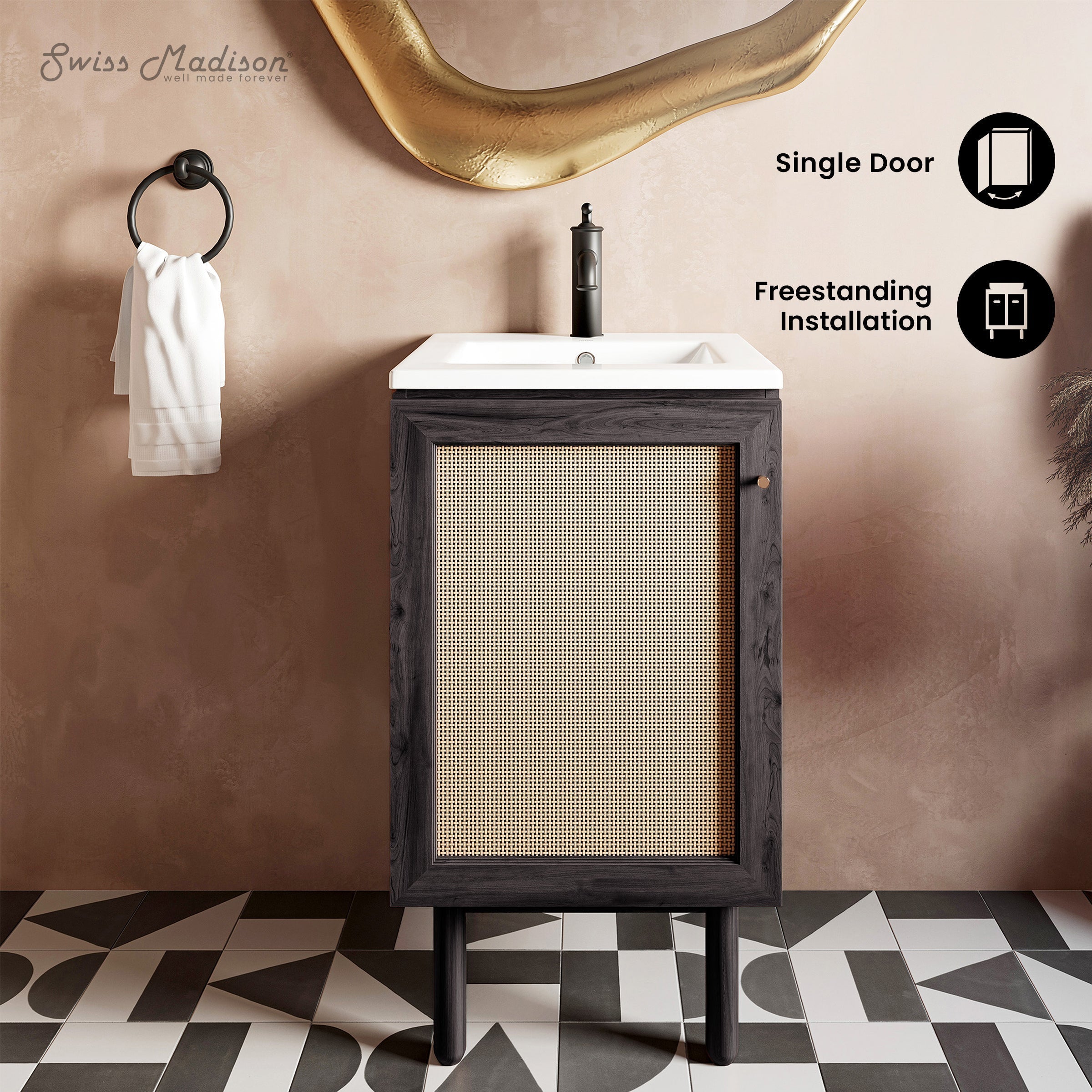 Black Oak / White / 1-Hole