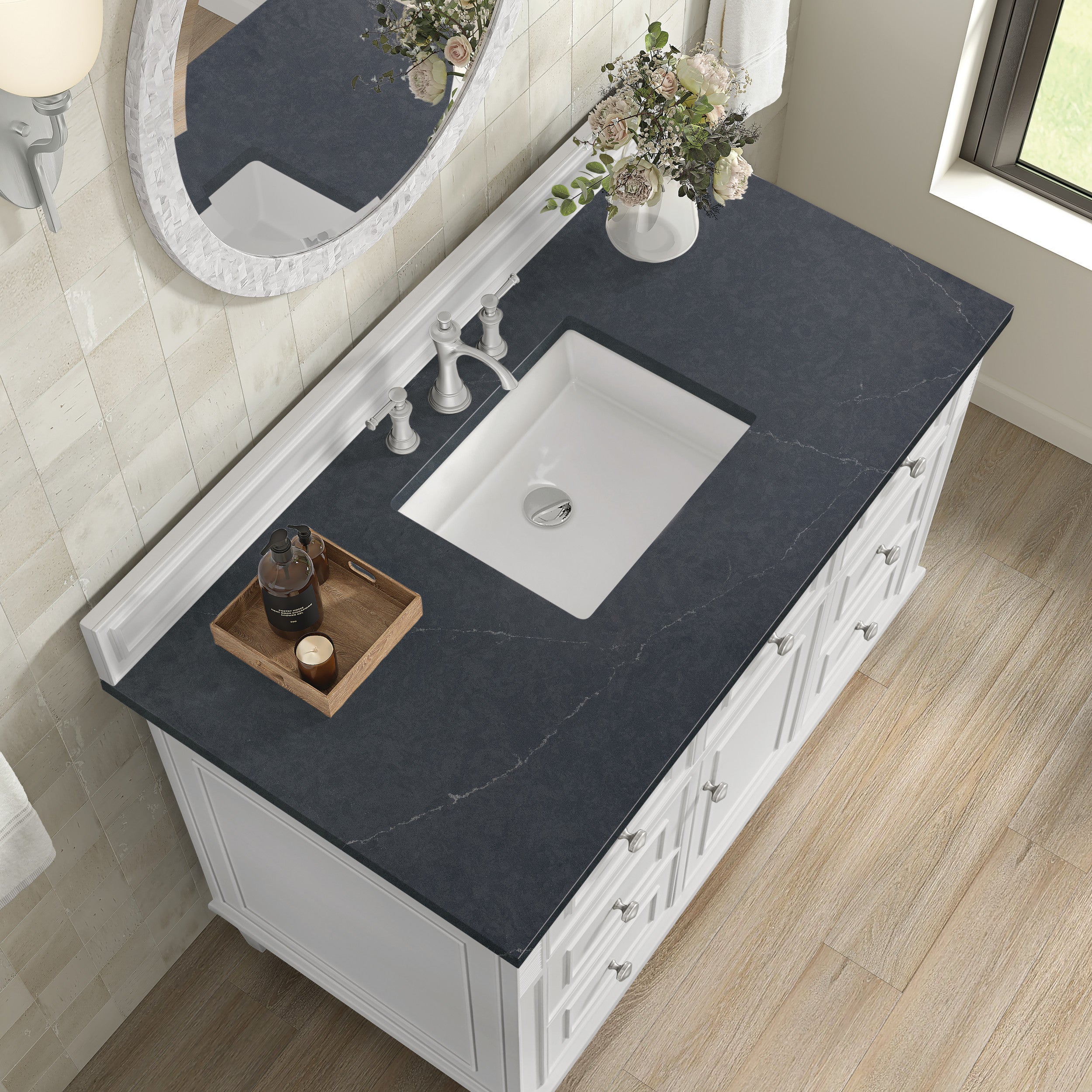Bright White / Charcoal Soapstone - 3 Faucet Holes