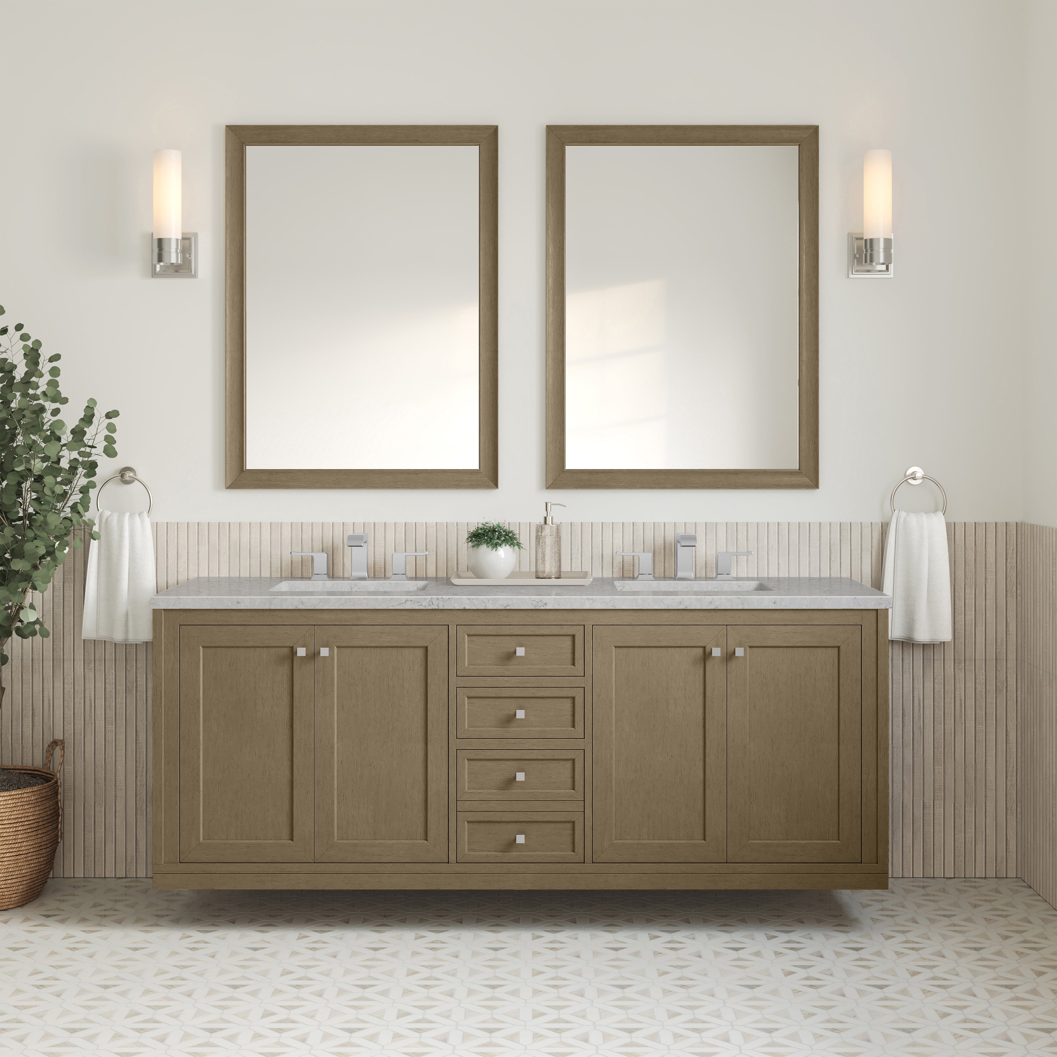 Walnut Whisper / Eternal Jasmine Pearl - 3 Faucet Holes