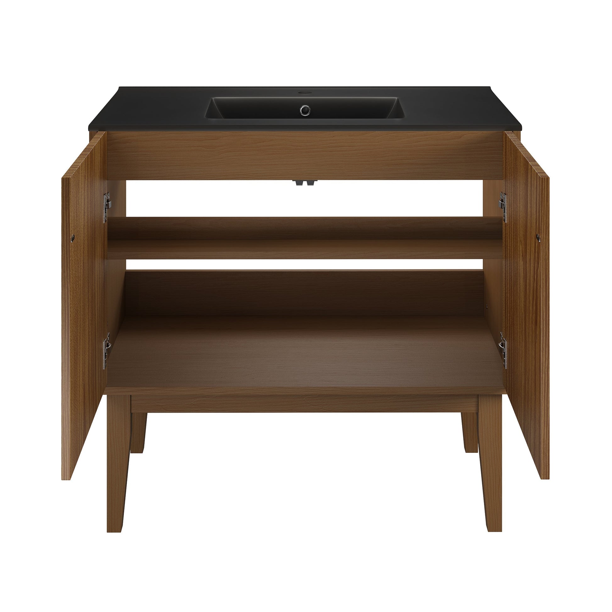 Brown Oak / Matte Black / 1-Hole