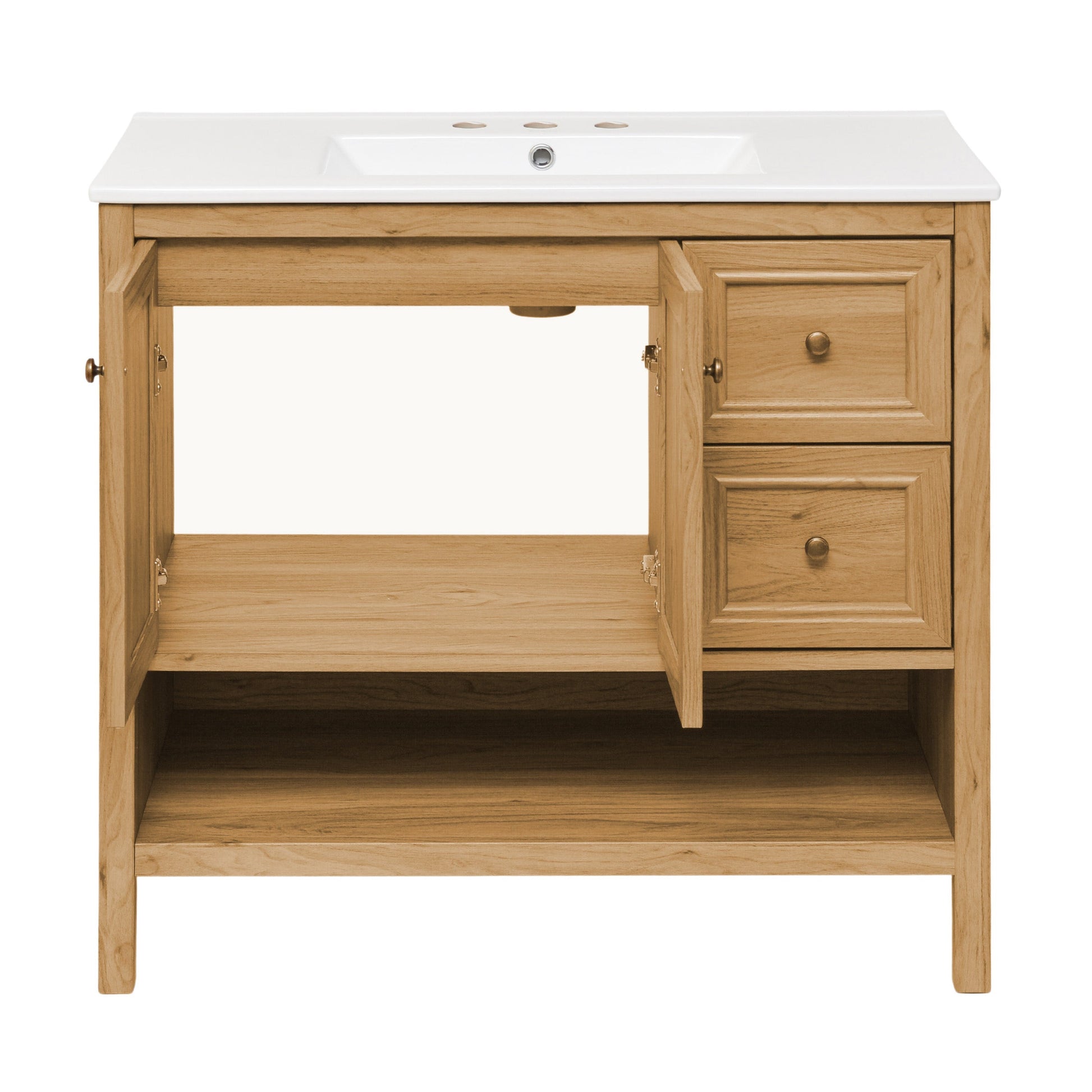 Golden Oak / White / 3-Hole