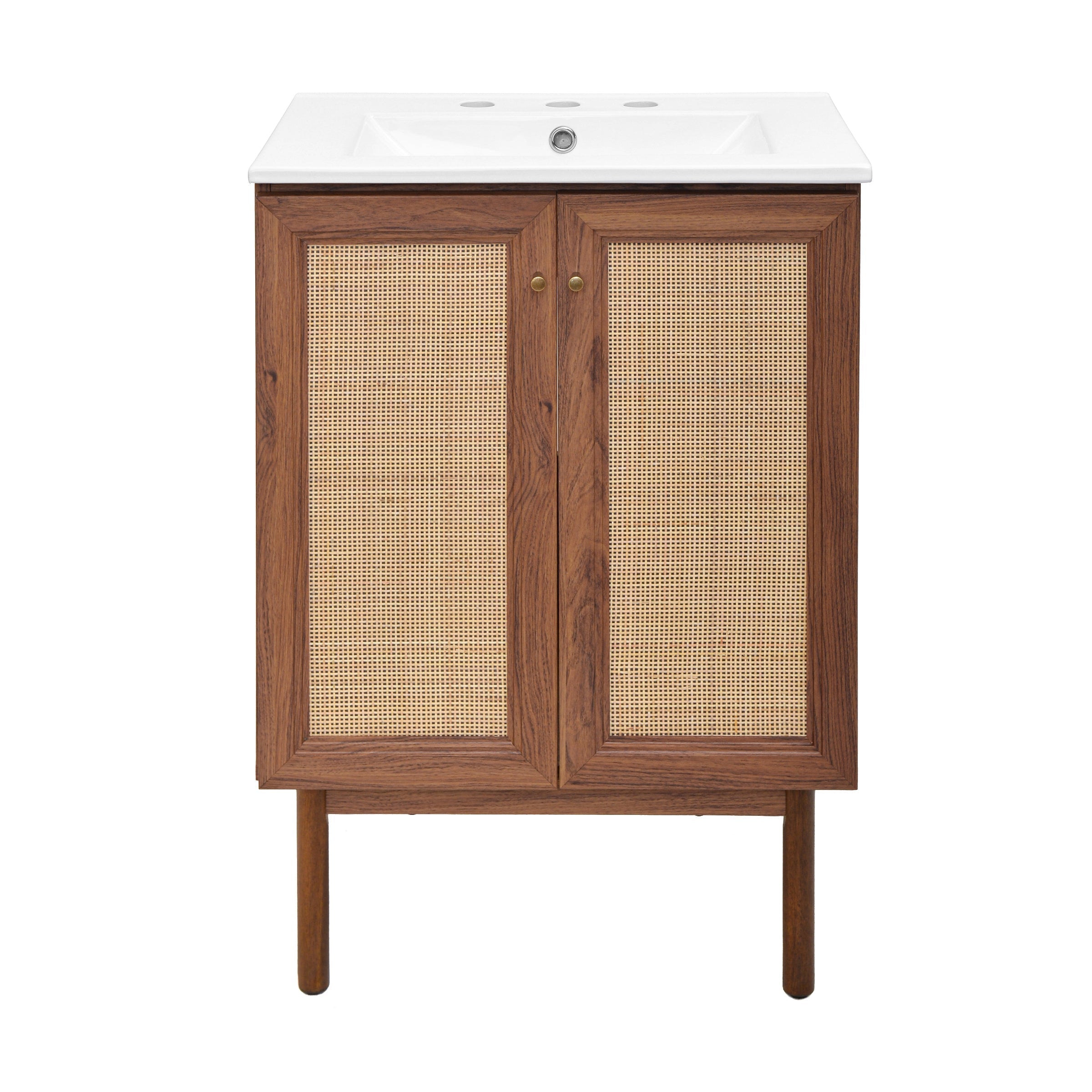 Brown Oak / White / 3-Hole