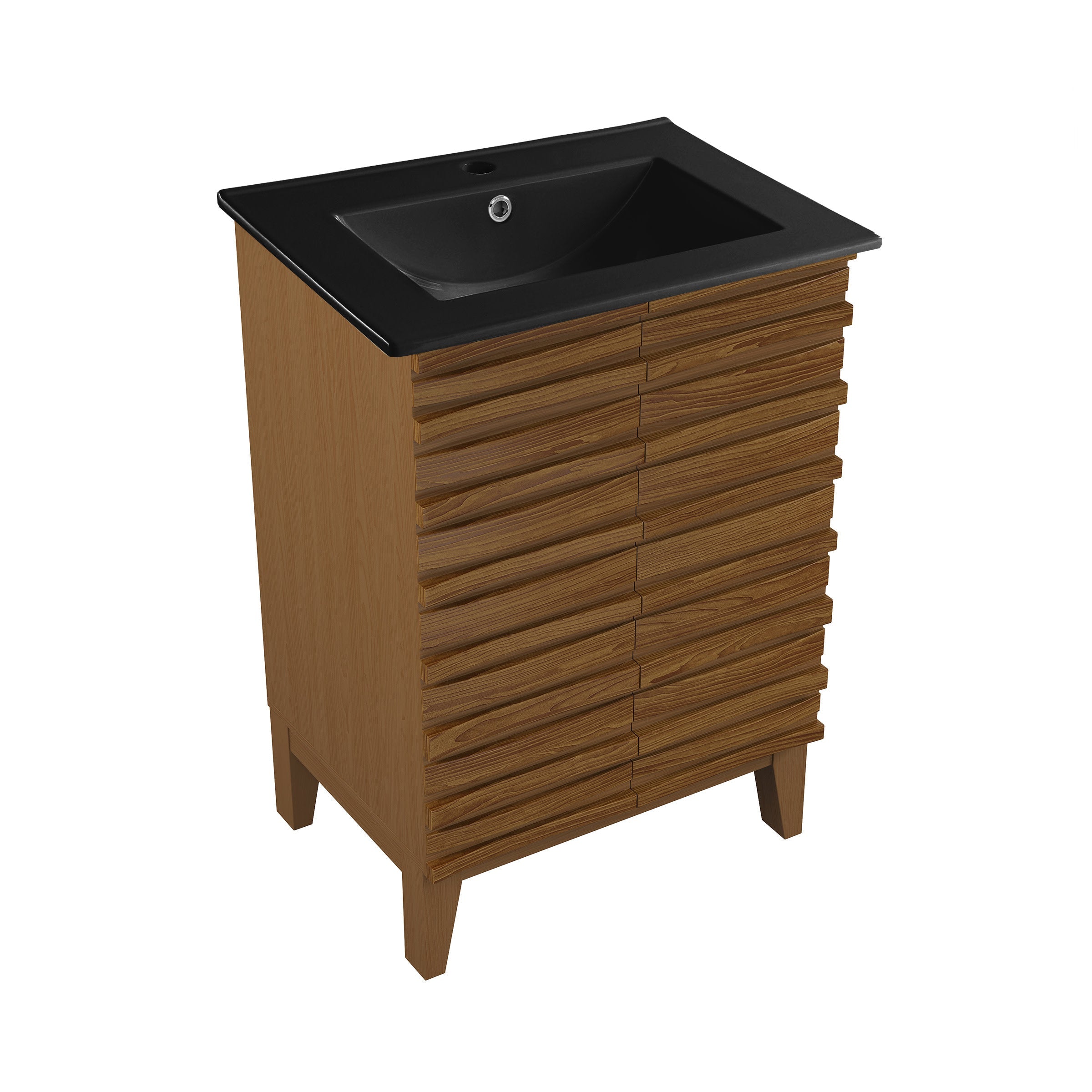 Brown Oak / Matte Black / 1-Hole