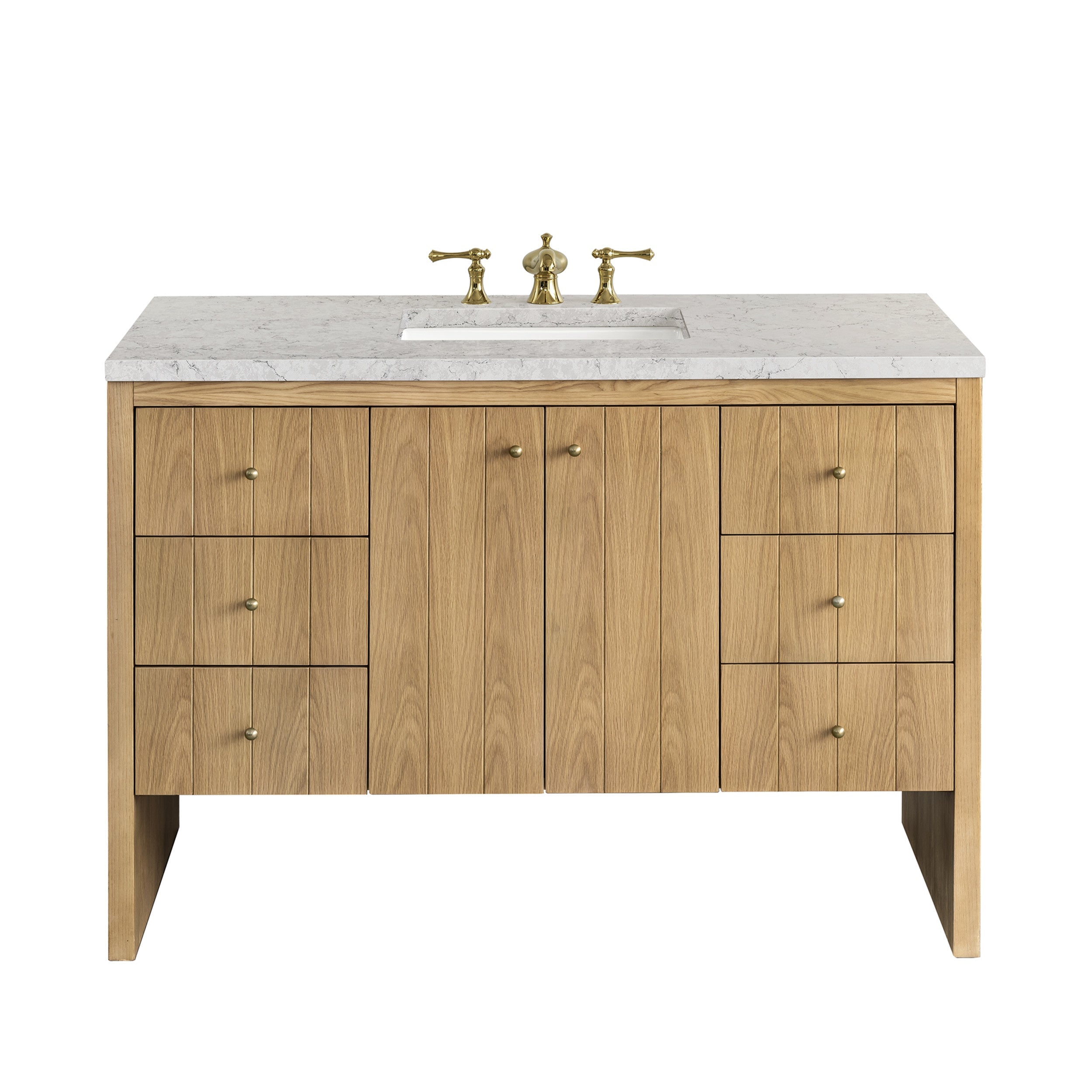 Light Natural Oak / Eternal Jasmine Pearl - 3 Faucet Holes