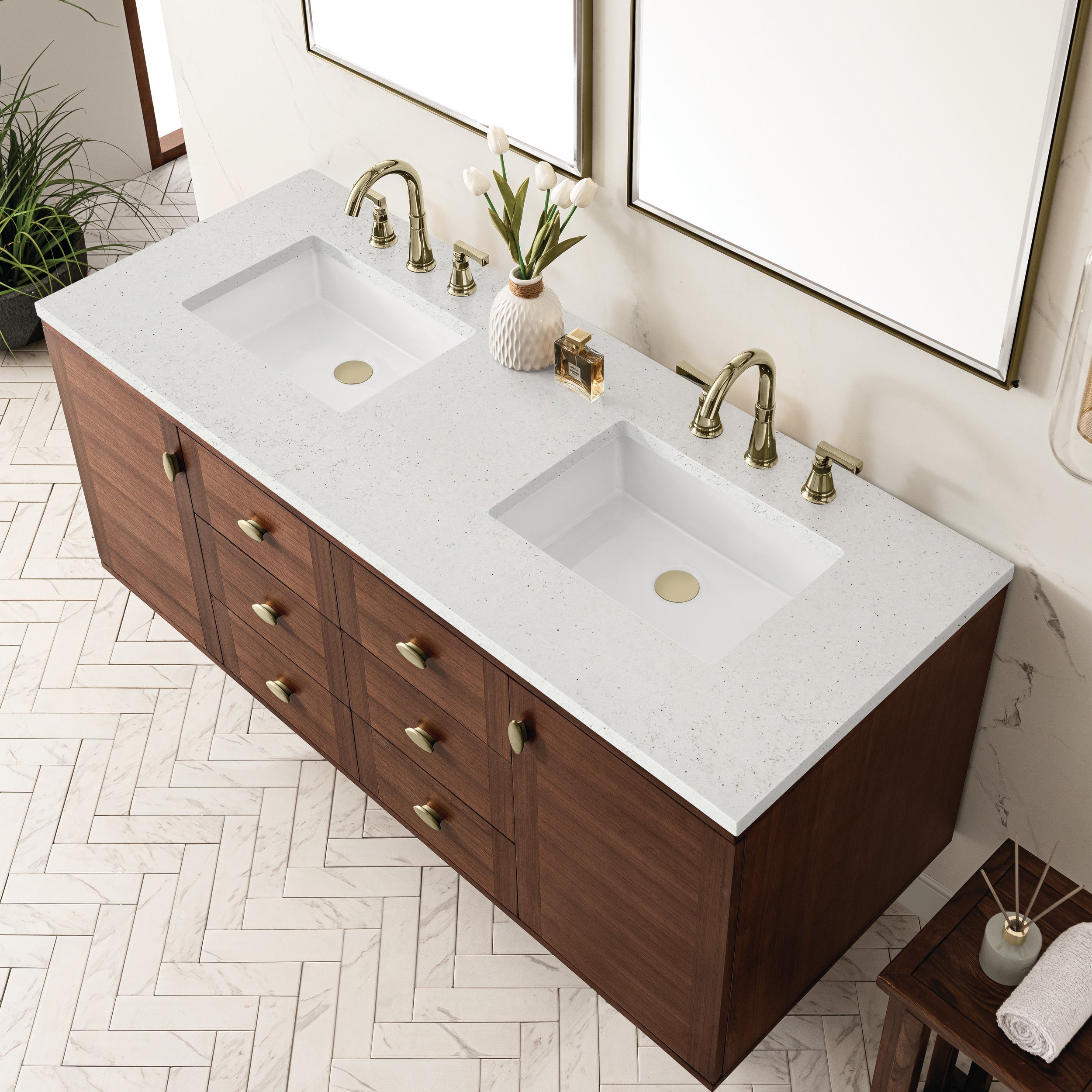 Mid-Century Walnut / Lime Delight - 3 Faucet Holes