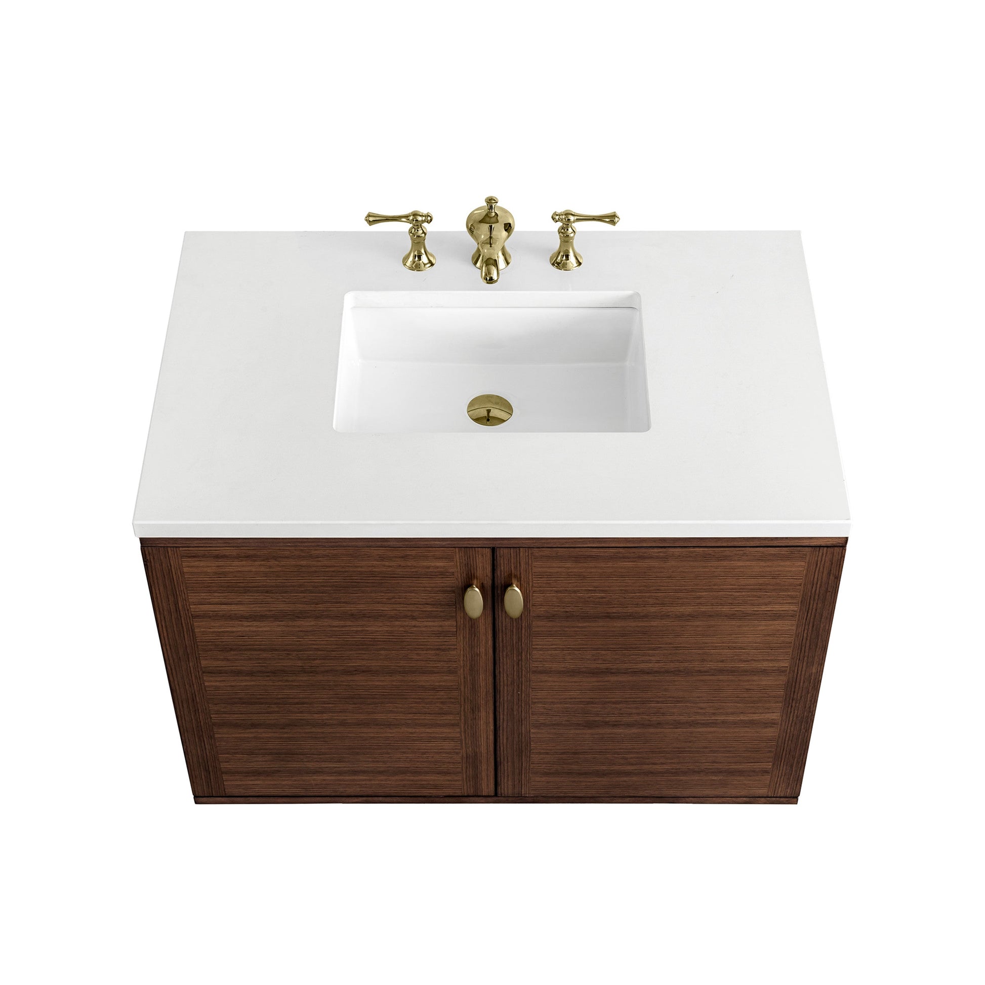 Mid-Century Walnut / White Zeus - 3 Faucet Holes