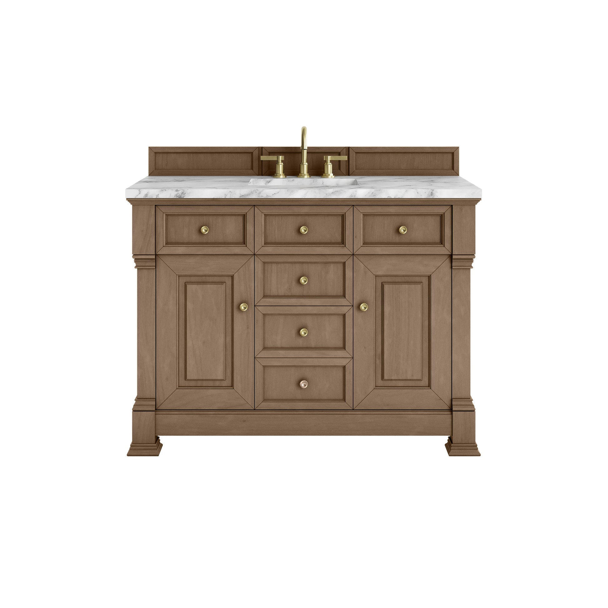 Pecan / Carrara White - 3 Faucet Holes