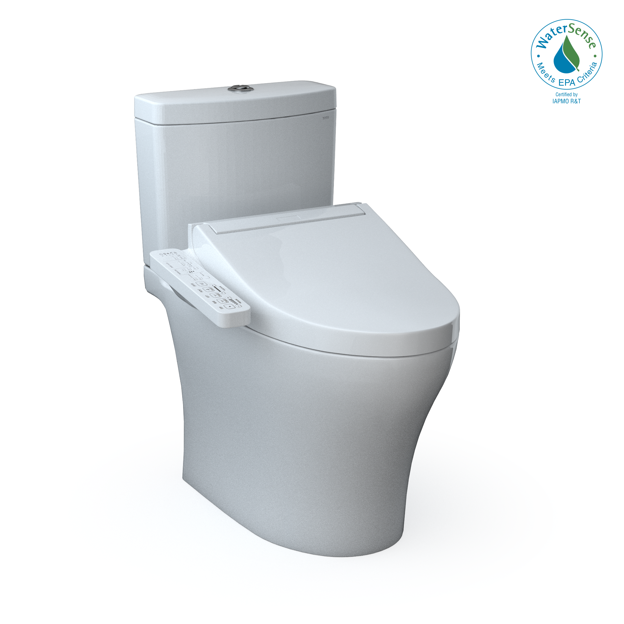 Toto Washlet+ Aquia IV Two Piece Elongated Dual Flush 1.28 and 0.9 GPF Toilet and Washlet C2 Bidet Seat