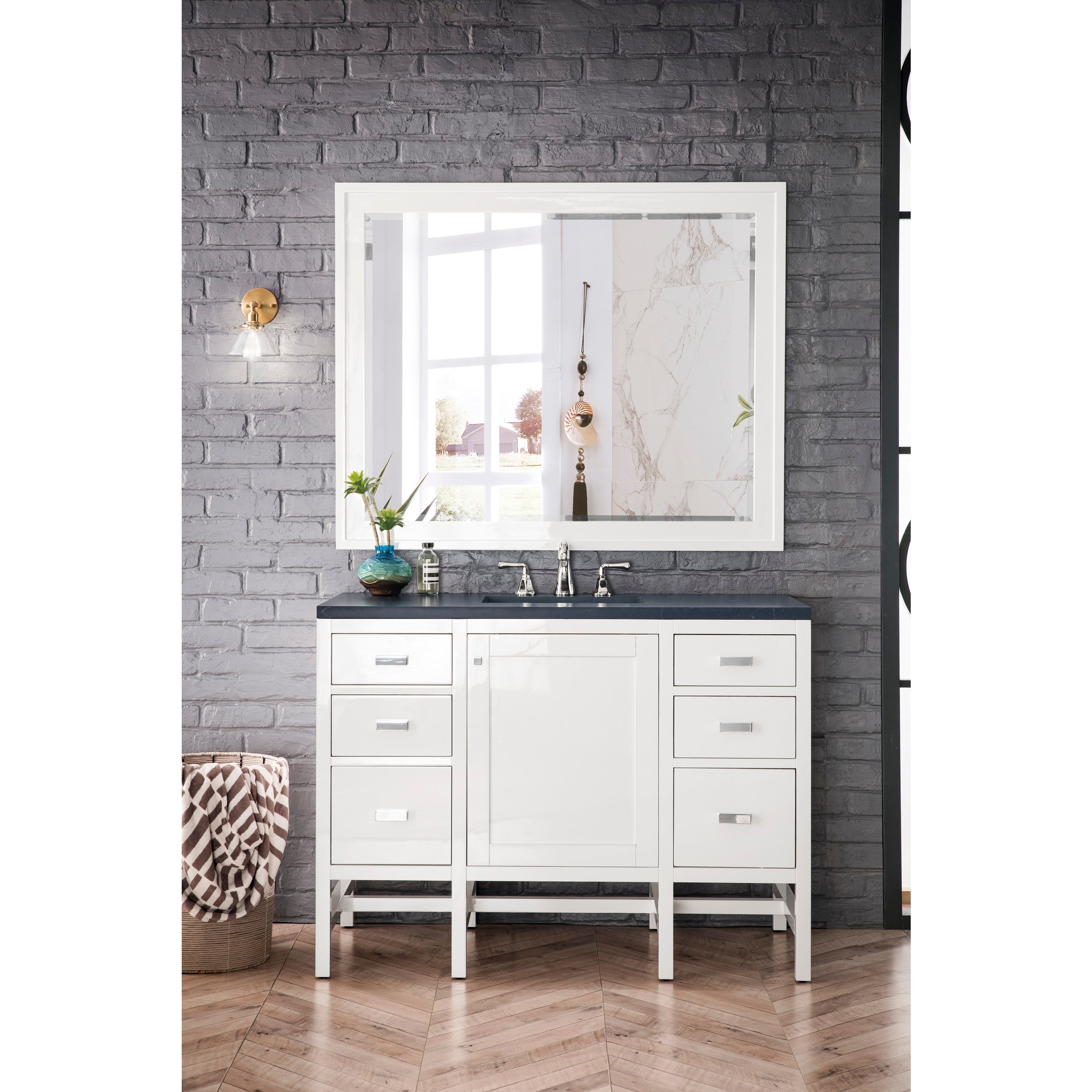 Glossy White / Charcoal Soapstone - 3 Faucet Holes