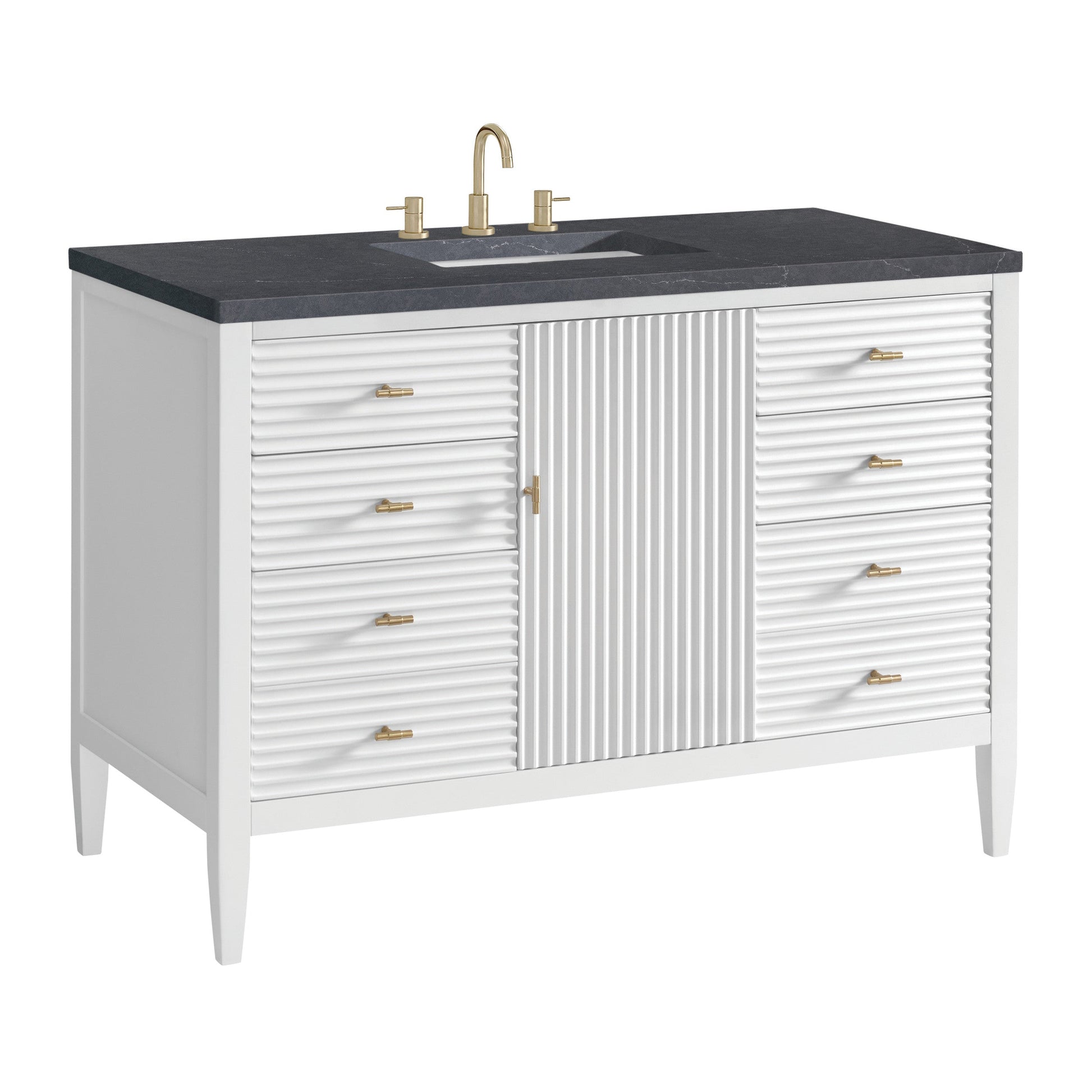 Bright White / Charcoal Soapstone - 3 Faucet Holes