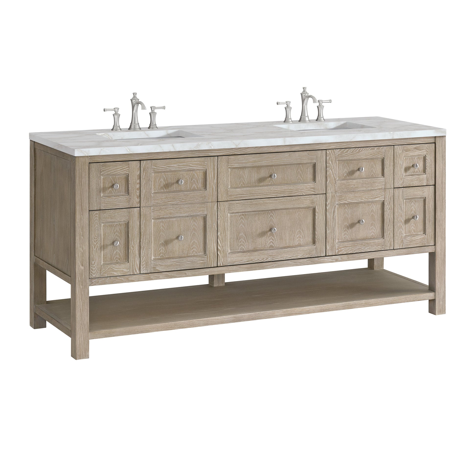 Whitewashed Oak / Victorian Silver - 3 Faucet Holes