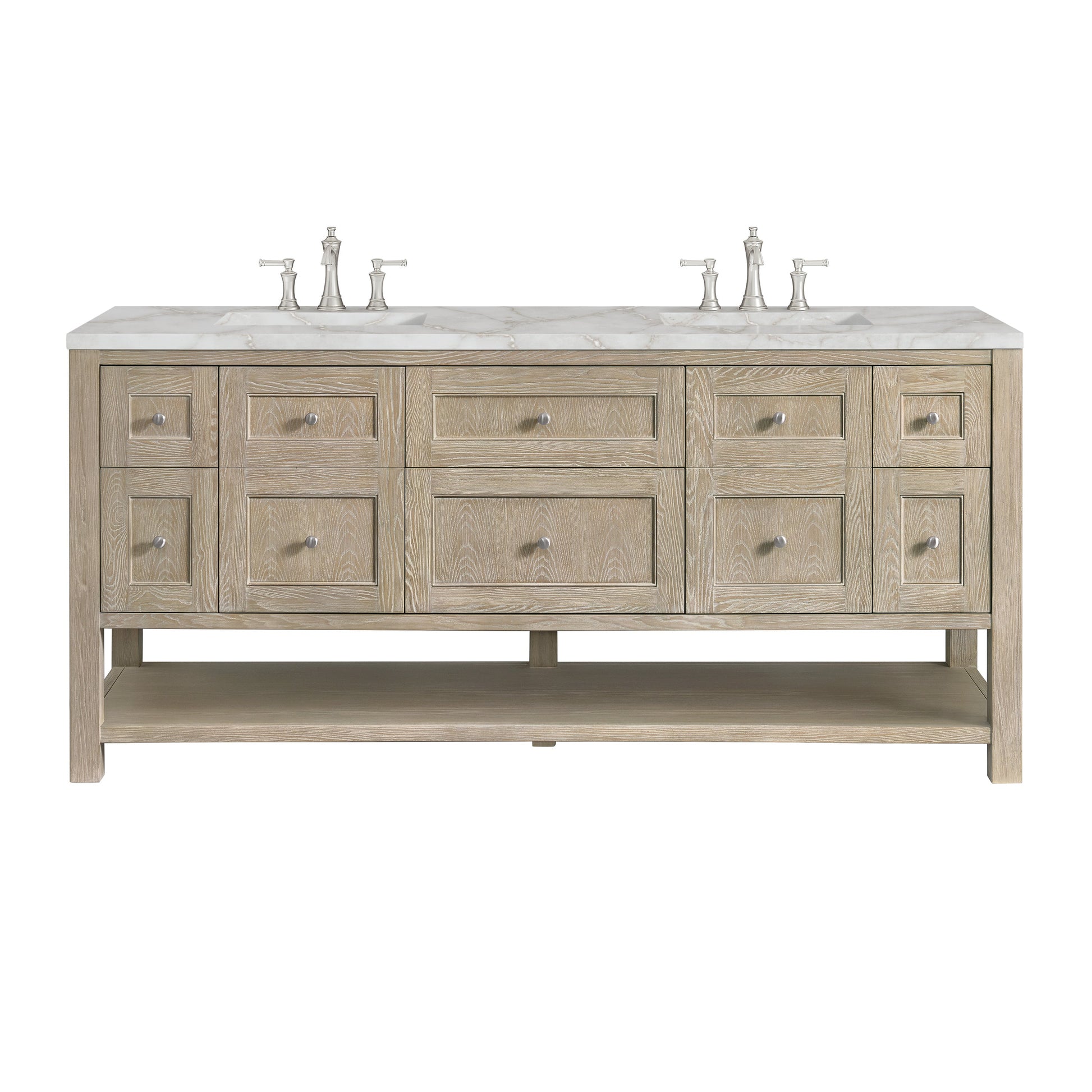 Whitewashed Oak / Victorian Silver - 3 Faucet Holes