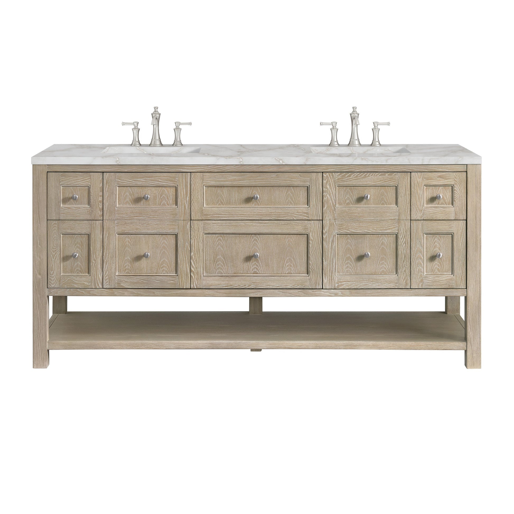 Whitewashed Oak / Victorian Silver - 3 Faucet Holes