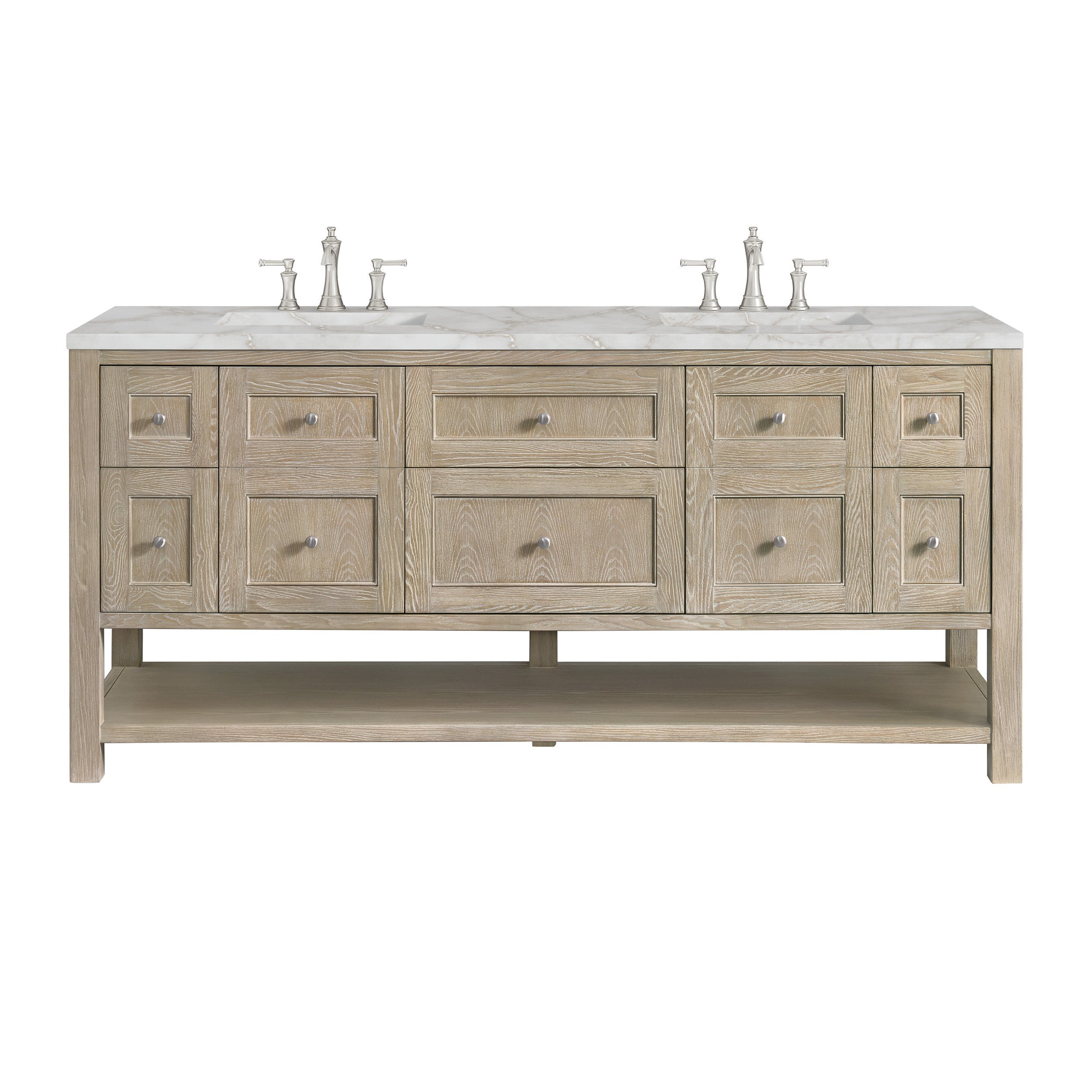 Whitewashed Oak / Victorian Silver - 3 Faucet Holes