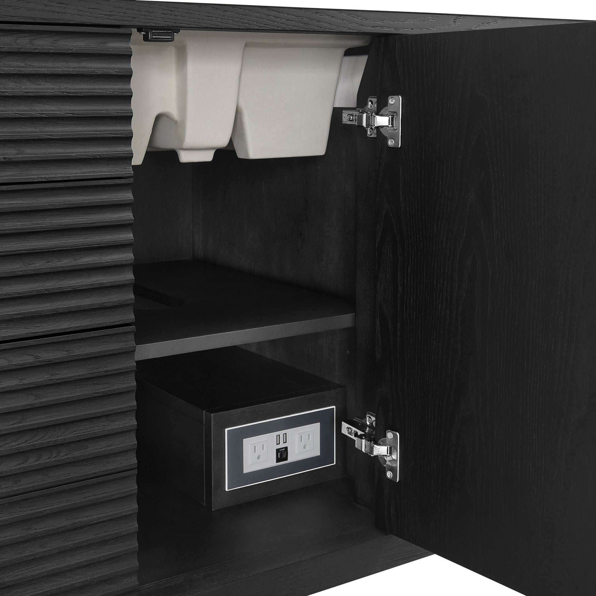 Carbon Oak / White Zeus - 3 Faucet Holes