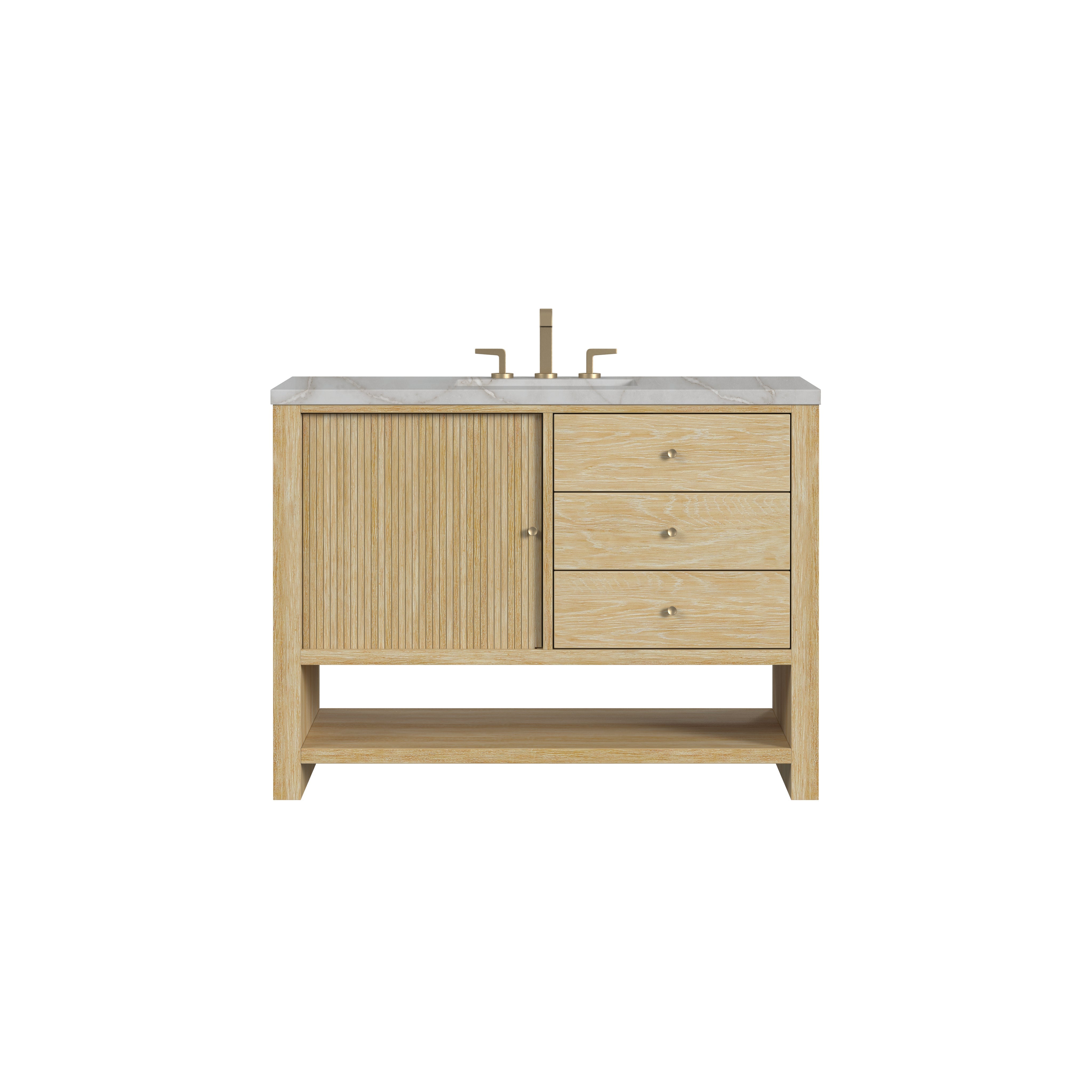 Sunwashed Oak / Victorian Silver - 3 Faucet Holes