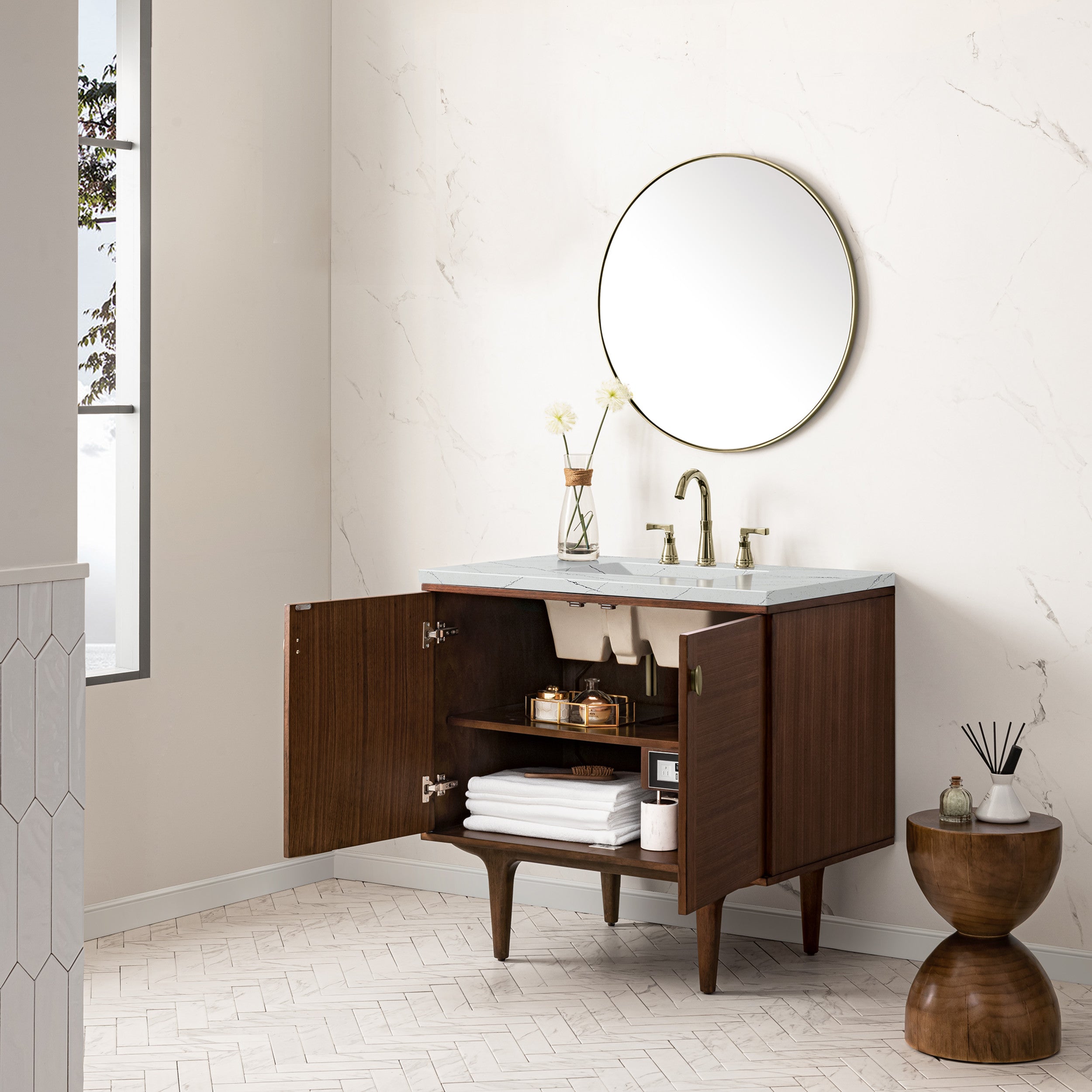 Mid-Century Walnut / Ethereal Noctis - 3 Faucet Holes