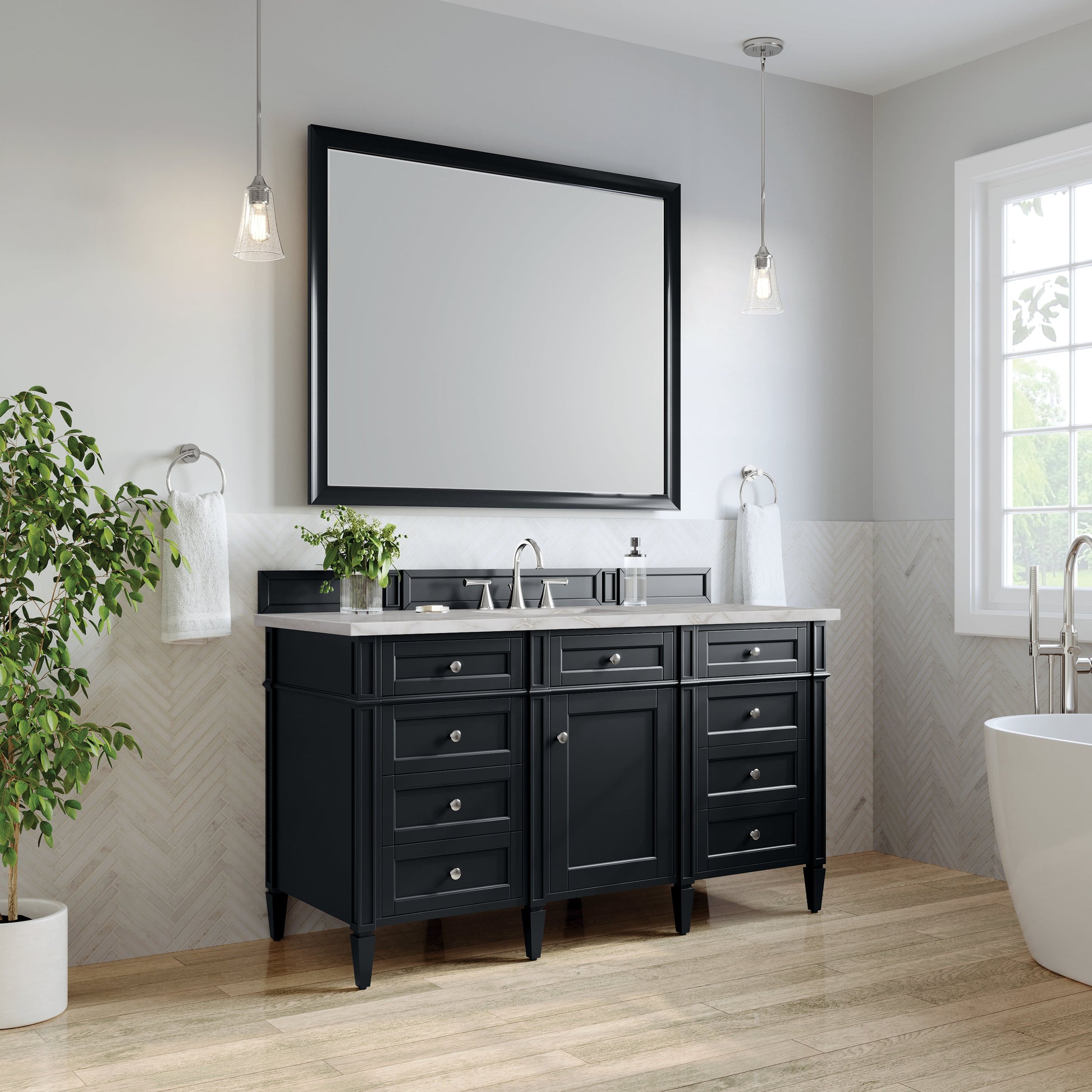 Black Onyx / Victorian Silver - 3 Faucet Holes